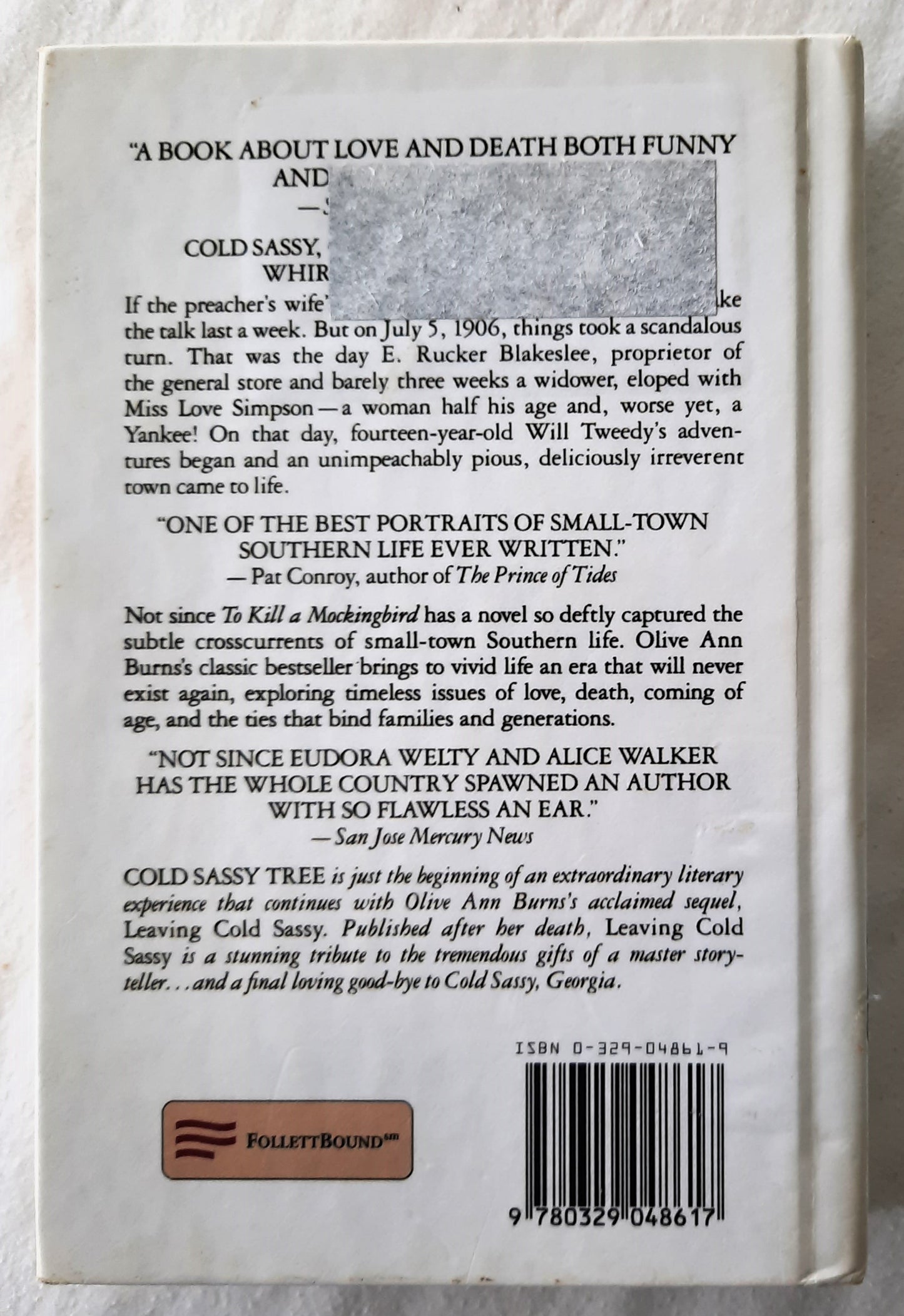 Cold Sassy Tree by Olive Ann Burns (Good, 1994, HC, 391 pages, Delta)