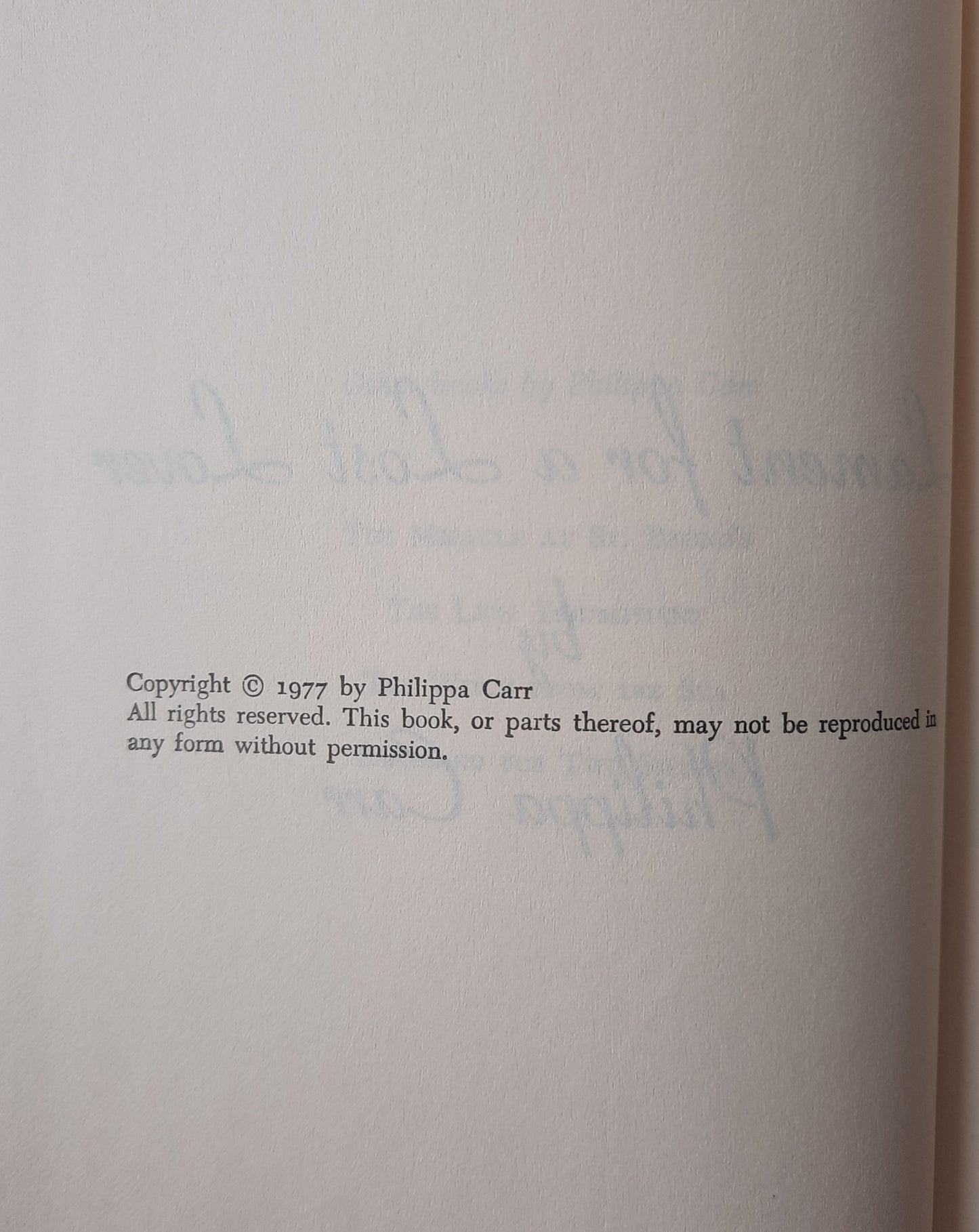 Lament for a Lost Lover by Philippa Carr (Daughters of England #5, Very good, 1977, HC, 310 pages, G.P. Putnam's Sons)