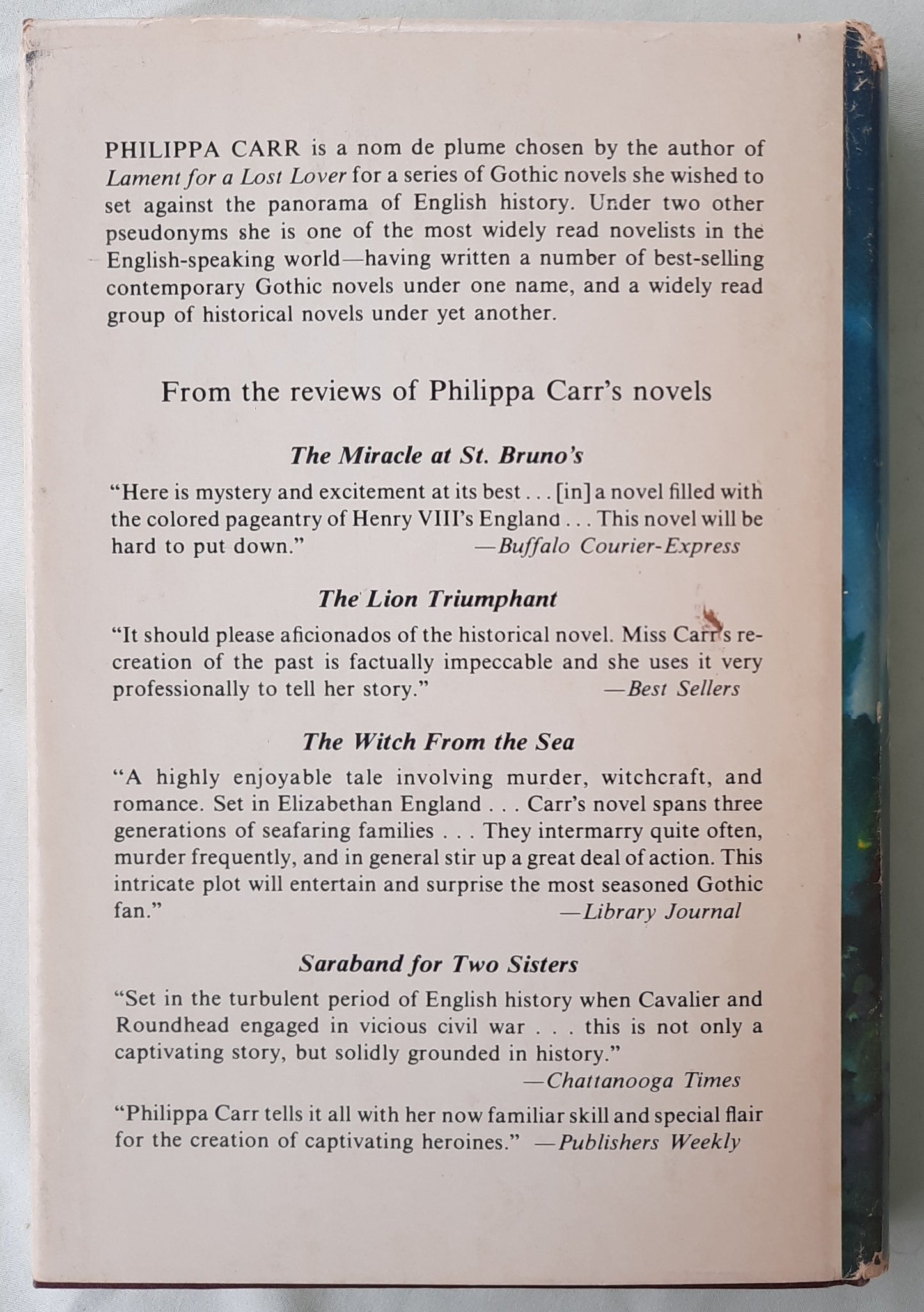 Lament for a Lost Lover by Philippa Carr (Daughters of England #5, Very good, 1977, HC, 310 pages, G.P. Putnam's Sons)
