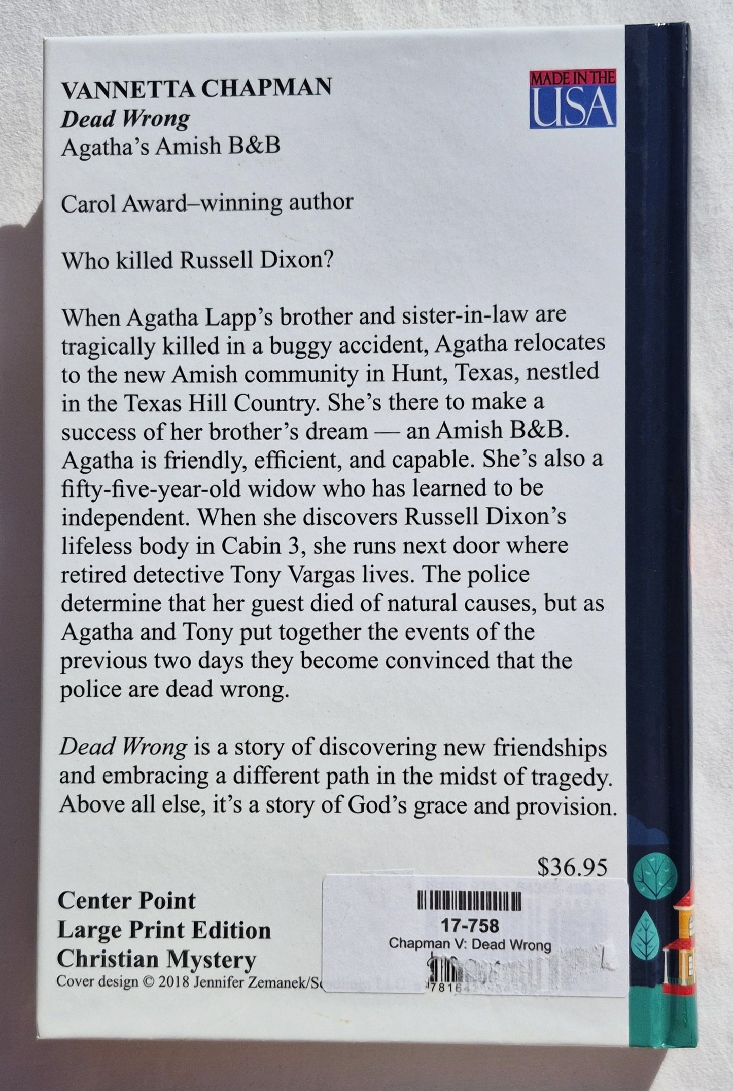 Dead Wrong von Vannetta Chapman (Agathas Amish B&B #1, Neu, 2020, HC, 294 Seiten, Center Point Large Print)