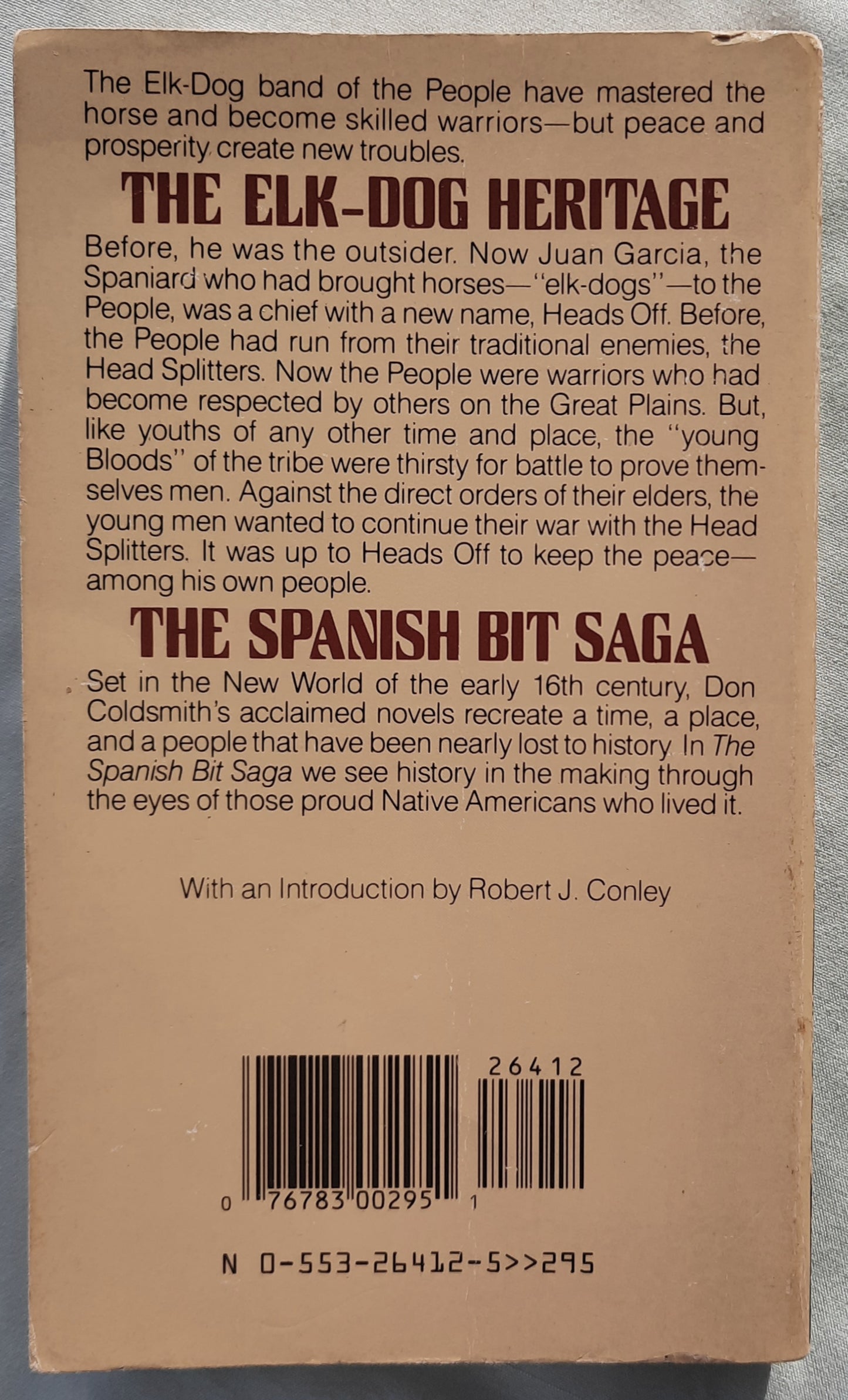 The Elk-Dog Heritage by Don Coldsmith (The Spanish Bit Saga #2, Good, 1987, Pbk, 198 pages, Bantam Books)