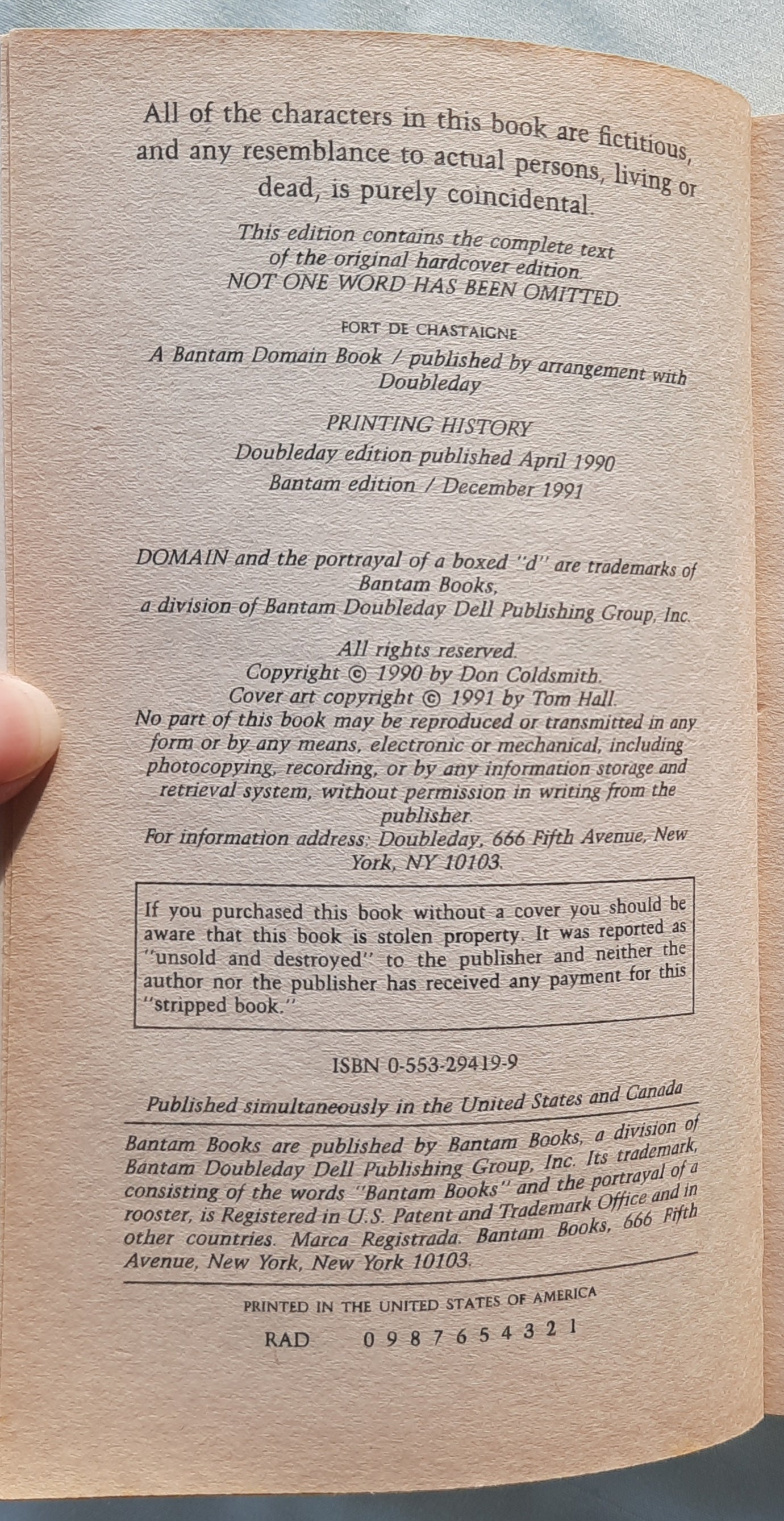 Fort De Chastaigne by Don Coldsmith (The Spanish Bit Saga #16, Good, 1991, Pbk, 244 pages, Bantam Books)