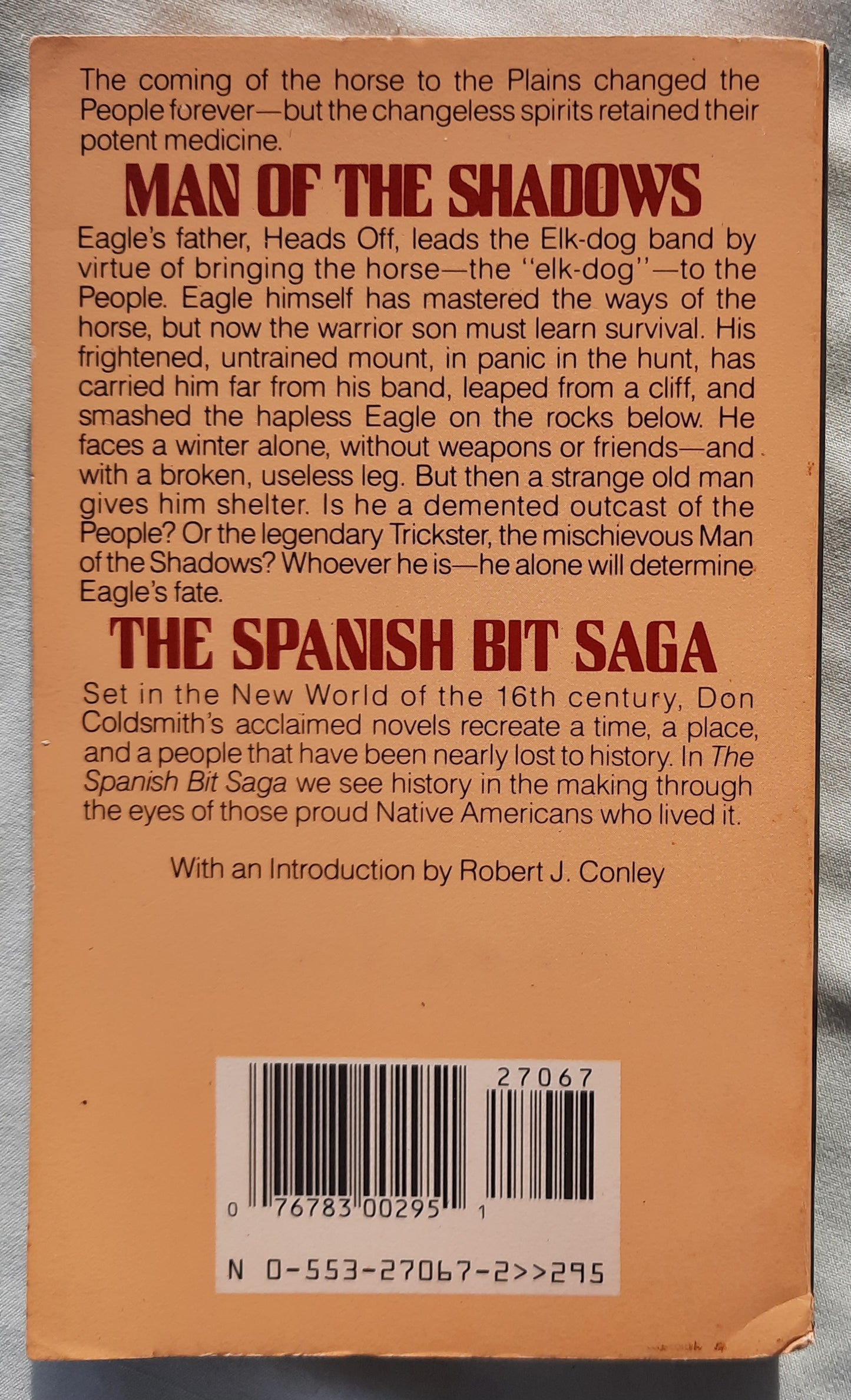 Man of the Shadows by Don Coldsmith (The Spanish Bit Saga #5, Good, 1988, Pbk, 197 pages, Bantam Books)