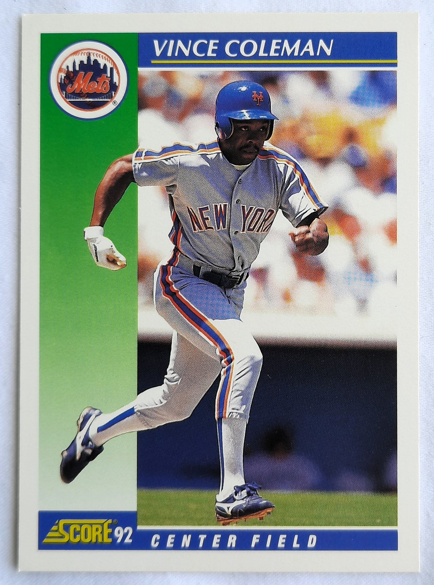 Score '92 Vince Coleman Centerfield New York Mets #95 Baseball Card Near Mint