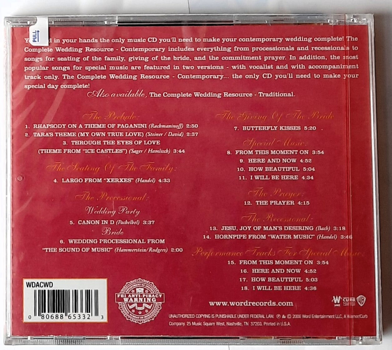 The Complete Wedding Resource: Contemporary Audio CD (Neu, 2006, Word Records)