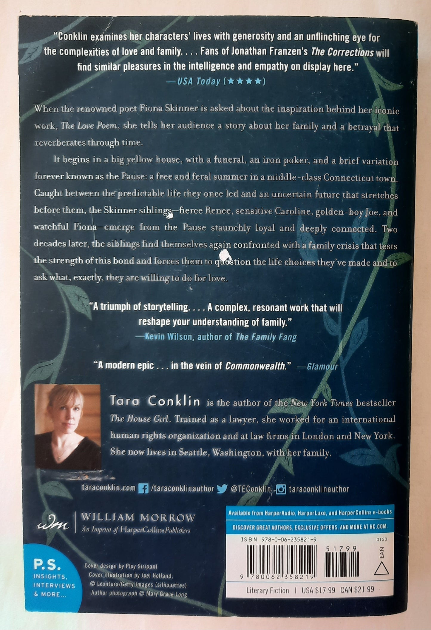 The Last Romantics by Tara Conklin (Very good, 2019, Pbk, 370 pages, William Morrow)
