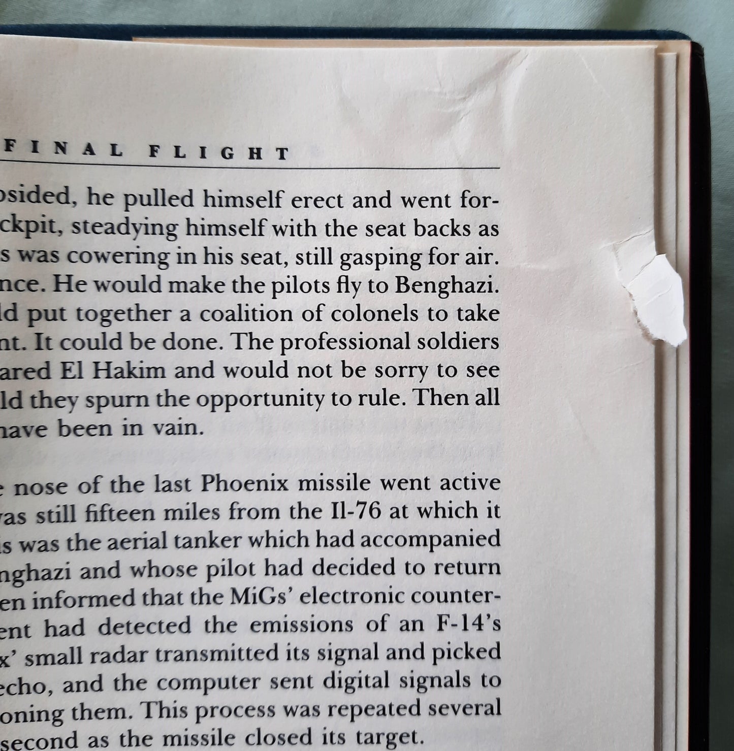 Final Flight by Stephen Coonts (Jake Grafton #3, Good, 1988, HC, 387 pages, Doubleday)