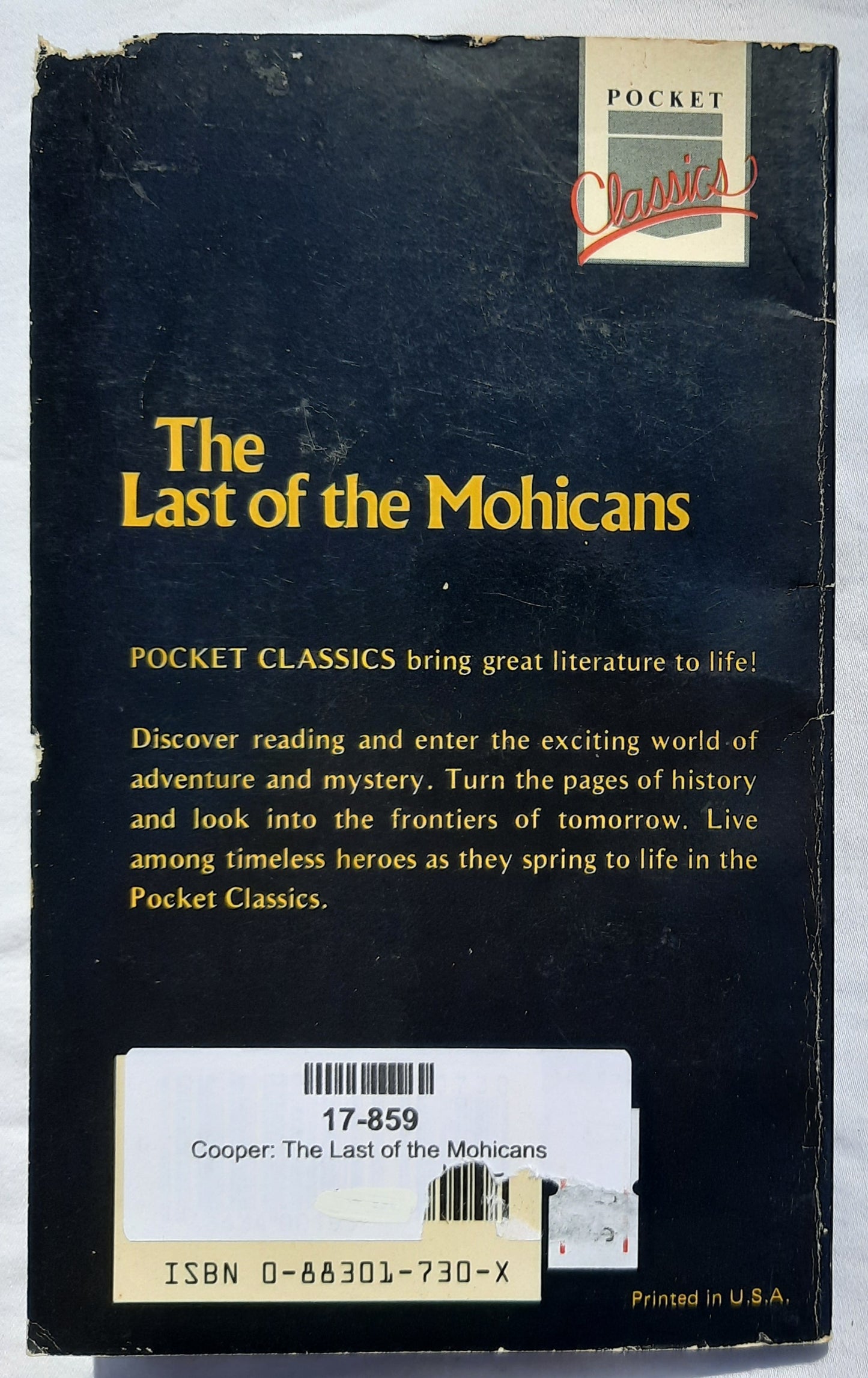 Pocket Classics: The Last of the Mohicans by James Fenimore Cooper (Good, 1984, Pbk, 64 pages, Academic Industries)