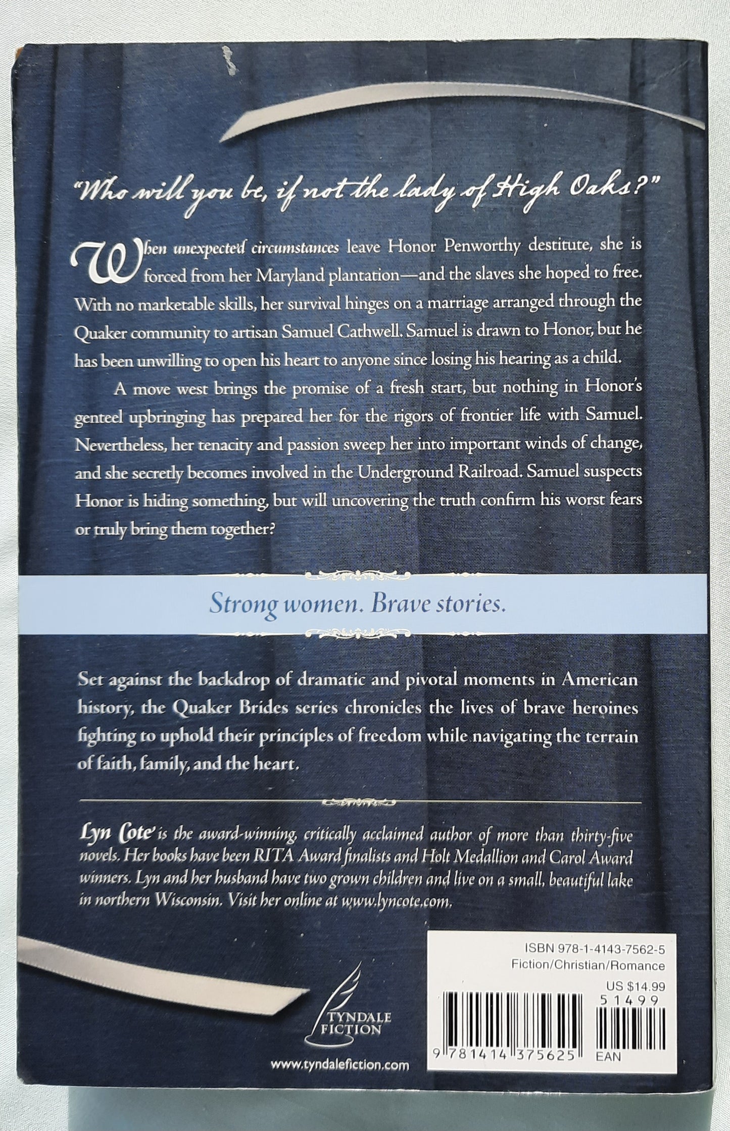 Honor by Lyn Cote (Quaker Brides #1, Very Good, 2014, Pbk, 375 pages, Tyndale)