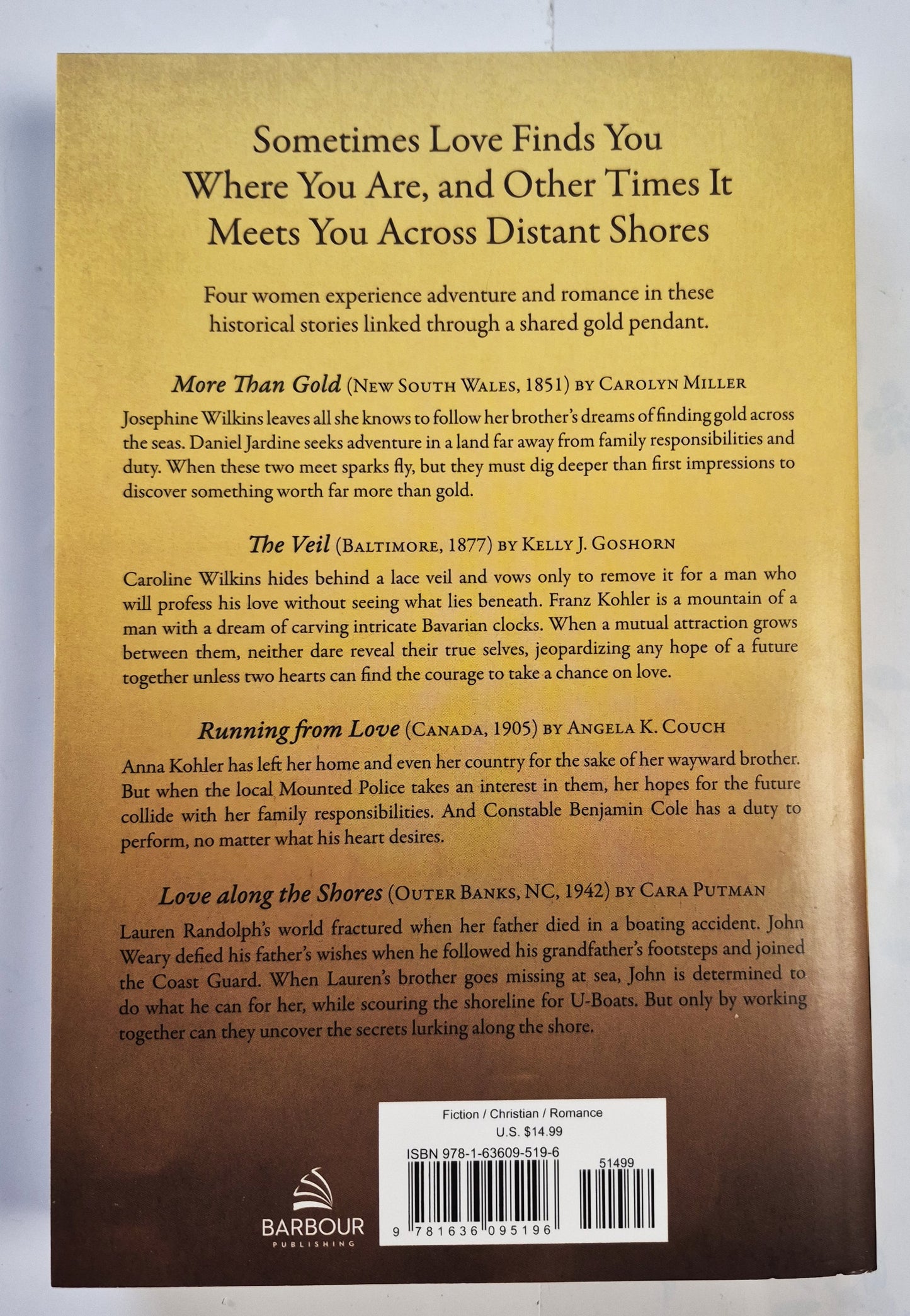 Across the Shores by Angela Couch; Kelly Goshorn; Carolyn Miller; Cara Putman (New, 2023, Pbk, 446 pages, Barbour Books)