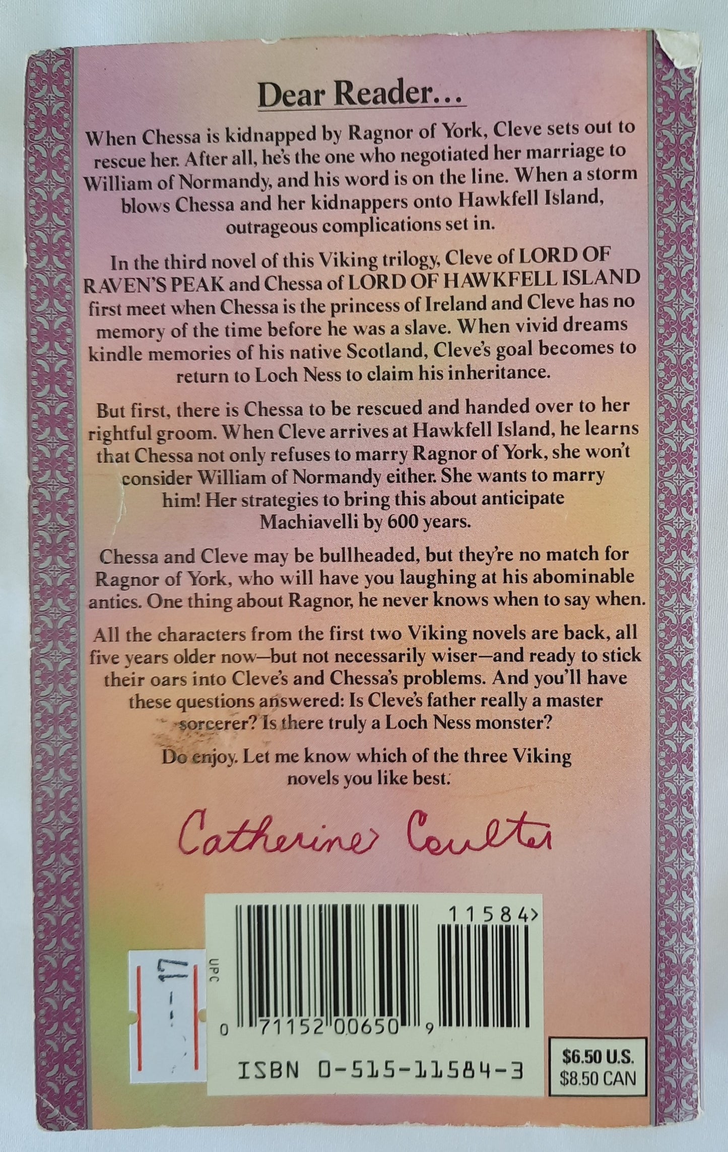Lord of Falcon Ridge by Catherine Coulter (Viking Series #4, Good, 1995, Pbk, 358 pages, Jove)