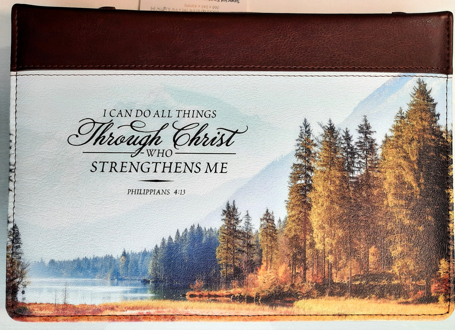 Bible Cover: I Can Do All Things Bible Cover, Brown, Medium (New, 2021, Faux Leather, Christian Art Gifts)