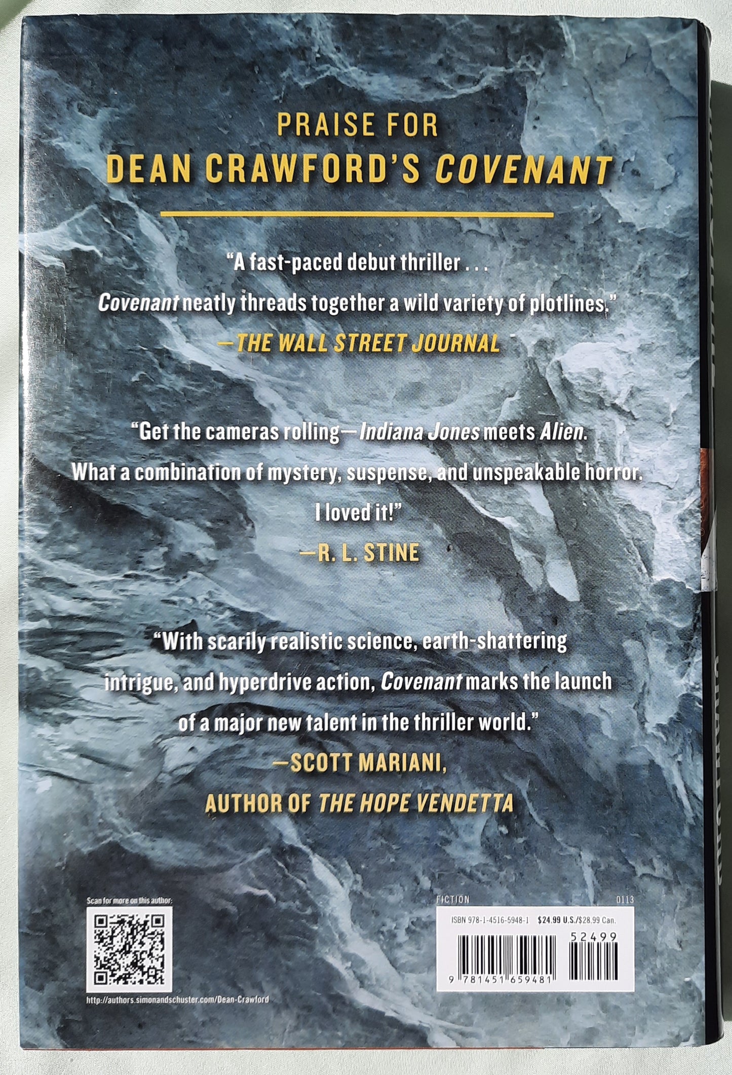 Immortal by Dean Crawford (Ethan Warner #2, Very good, 2013, HC, 399 pages, Simon & Schuster)