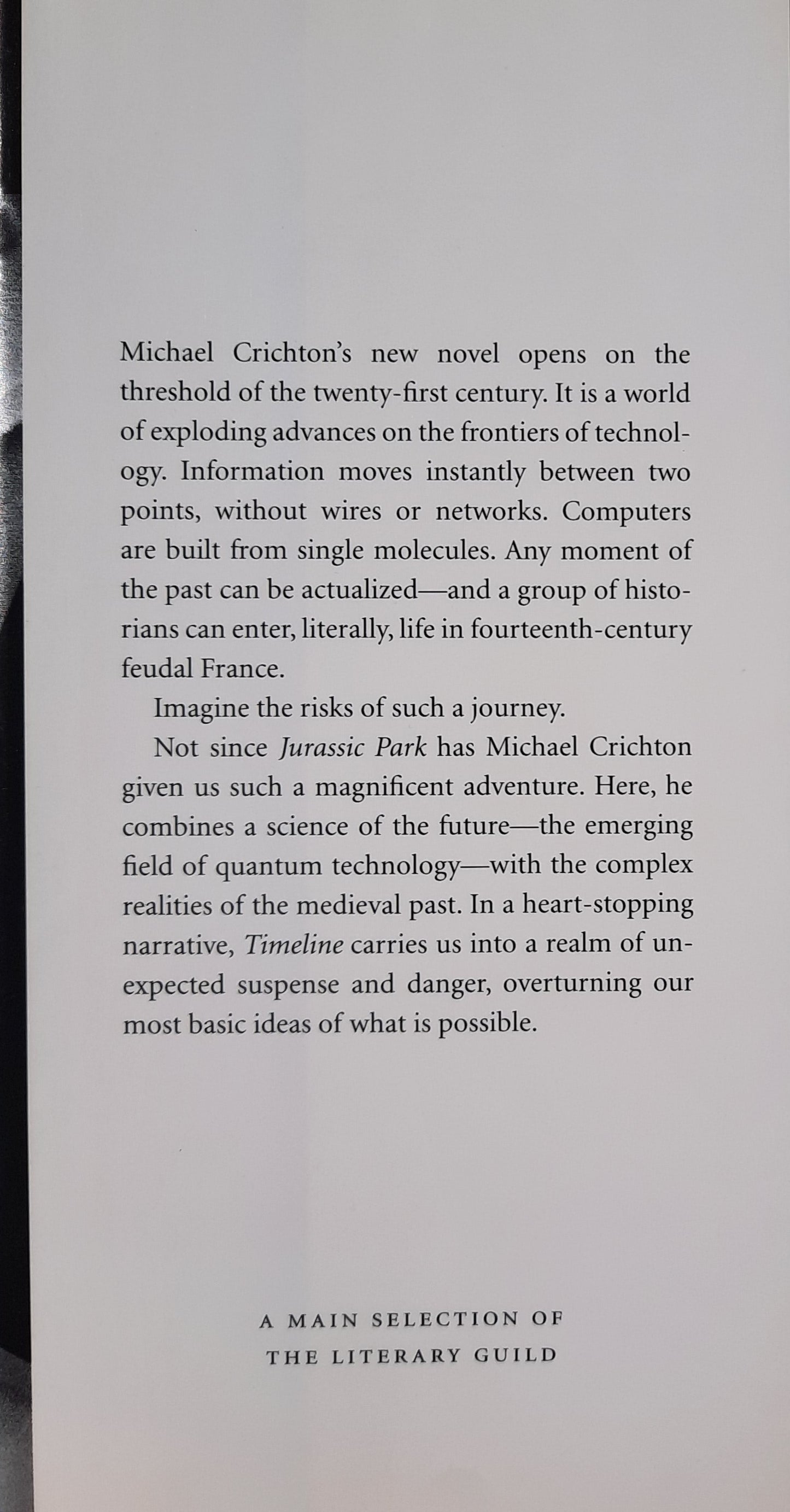 Timeline by Michael Crichton (Very good, 1999, HC, 450 pages, Alfred A. Knopf)
