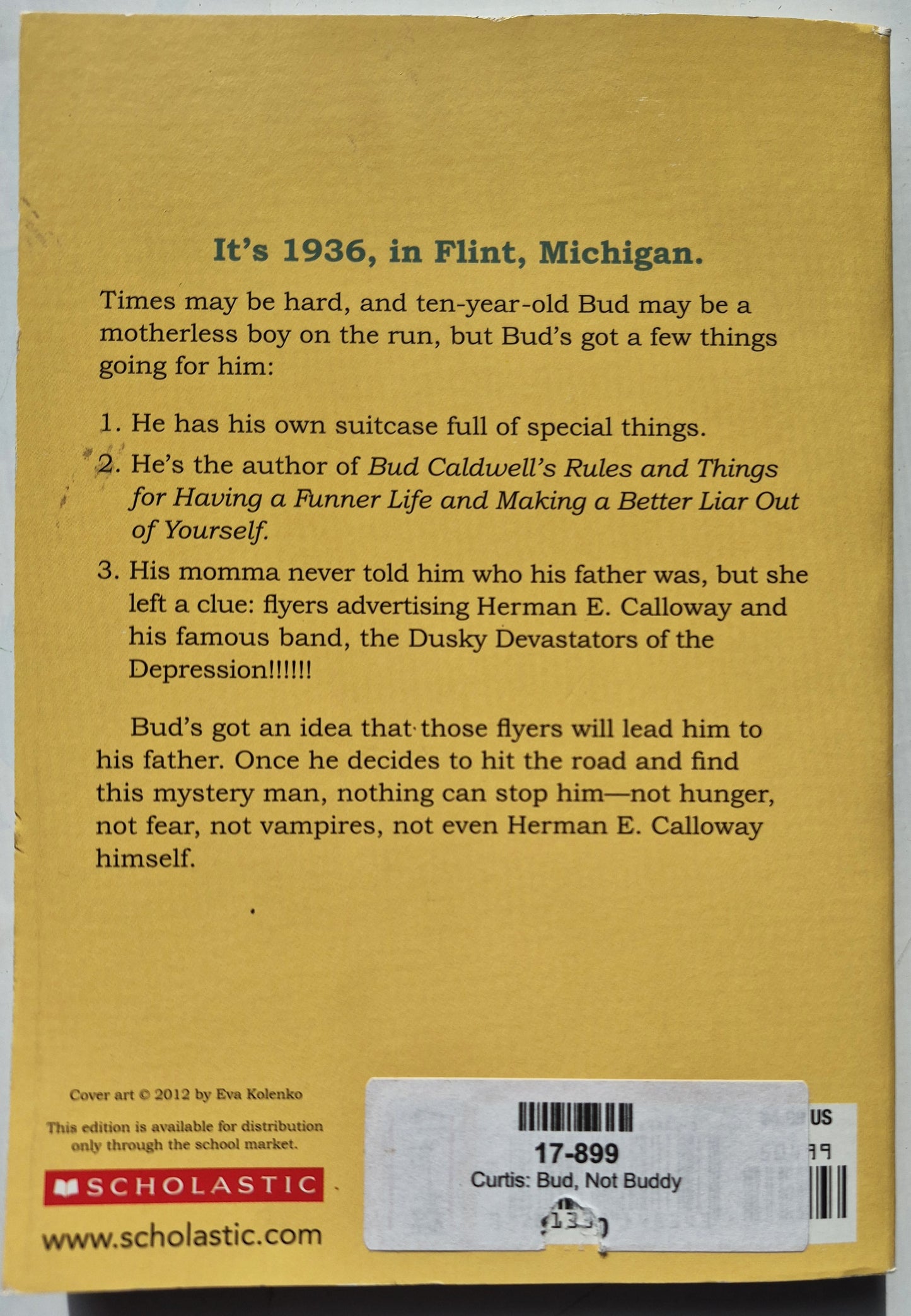 Bud, Not Buddy by Christopher Paul Curtis (Very good, 2002, Pbk, 288 pages, Scholastic)