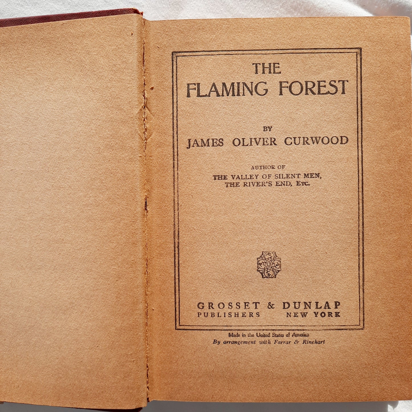 The Flaming Forest by James Oliver Curwood (Good, 1921, HC, 296 pages, Grosset & Dunlap)