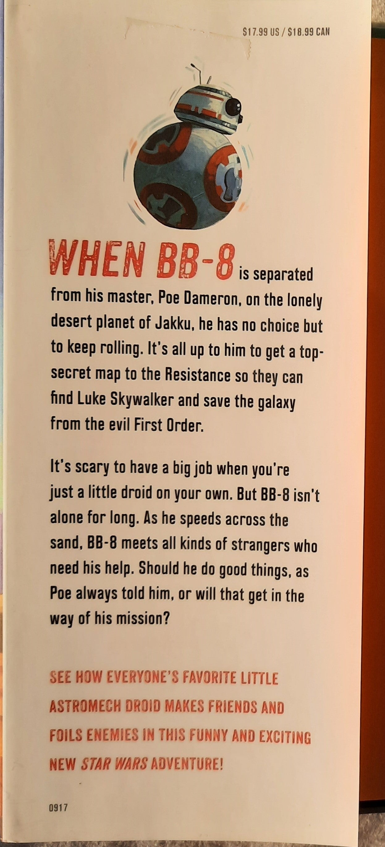 BB-8 On the Run by Drew Daywalt (Like new, 2017, HC, Lucasfilm, 40 pages)