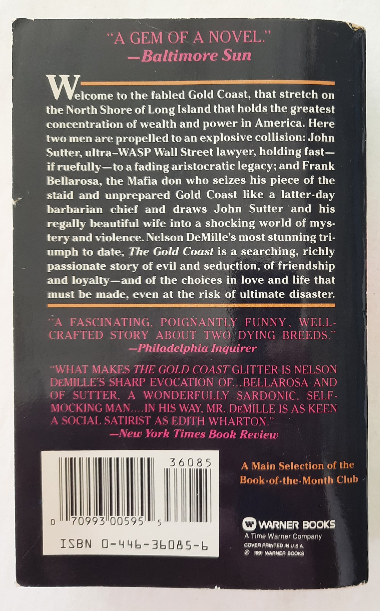 The Gold Coast #1 by Nelson Demille (John Sutter series, Good, 1991, Pbk, 626 pages, Warner Books)