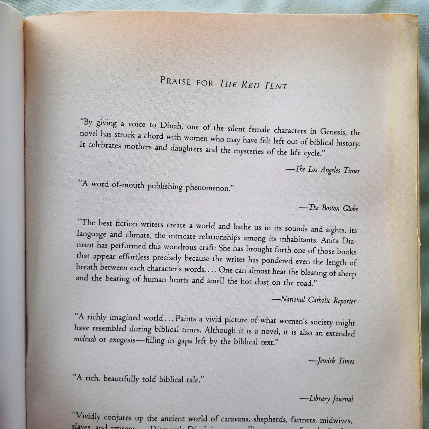 The Red Tent by Anita Diamant (Good, 1997, Pbk, 321 pages, Picador USA)