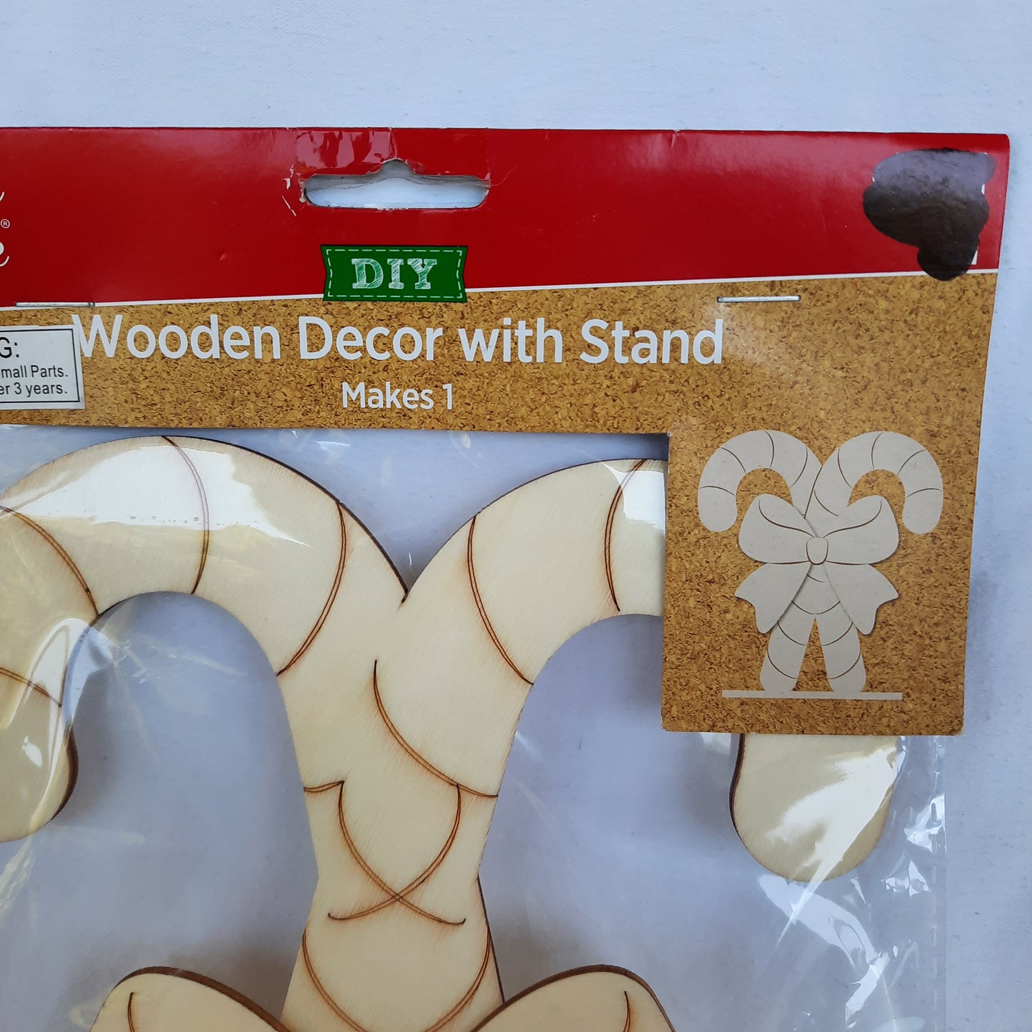 DIY Wooden Decor with Stand: Candy Canes (New, Holiday Style)