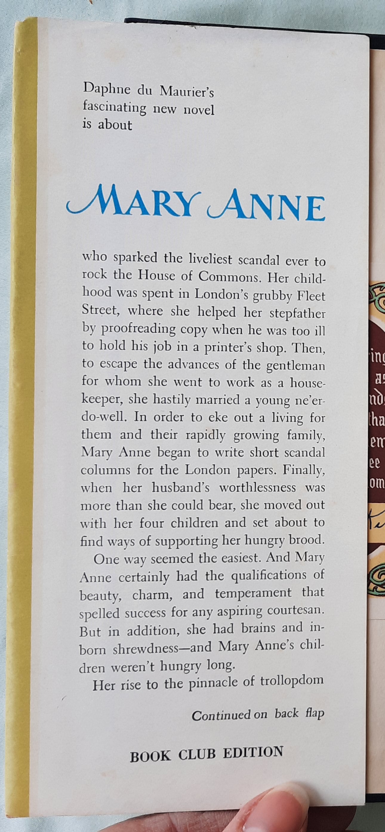 Mary Anne by Daphne du Maurier (Very good, 1954, HC, 351 pages, Doubleday & Company)