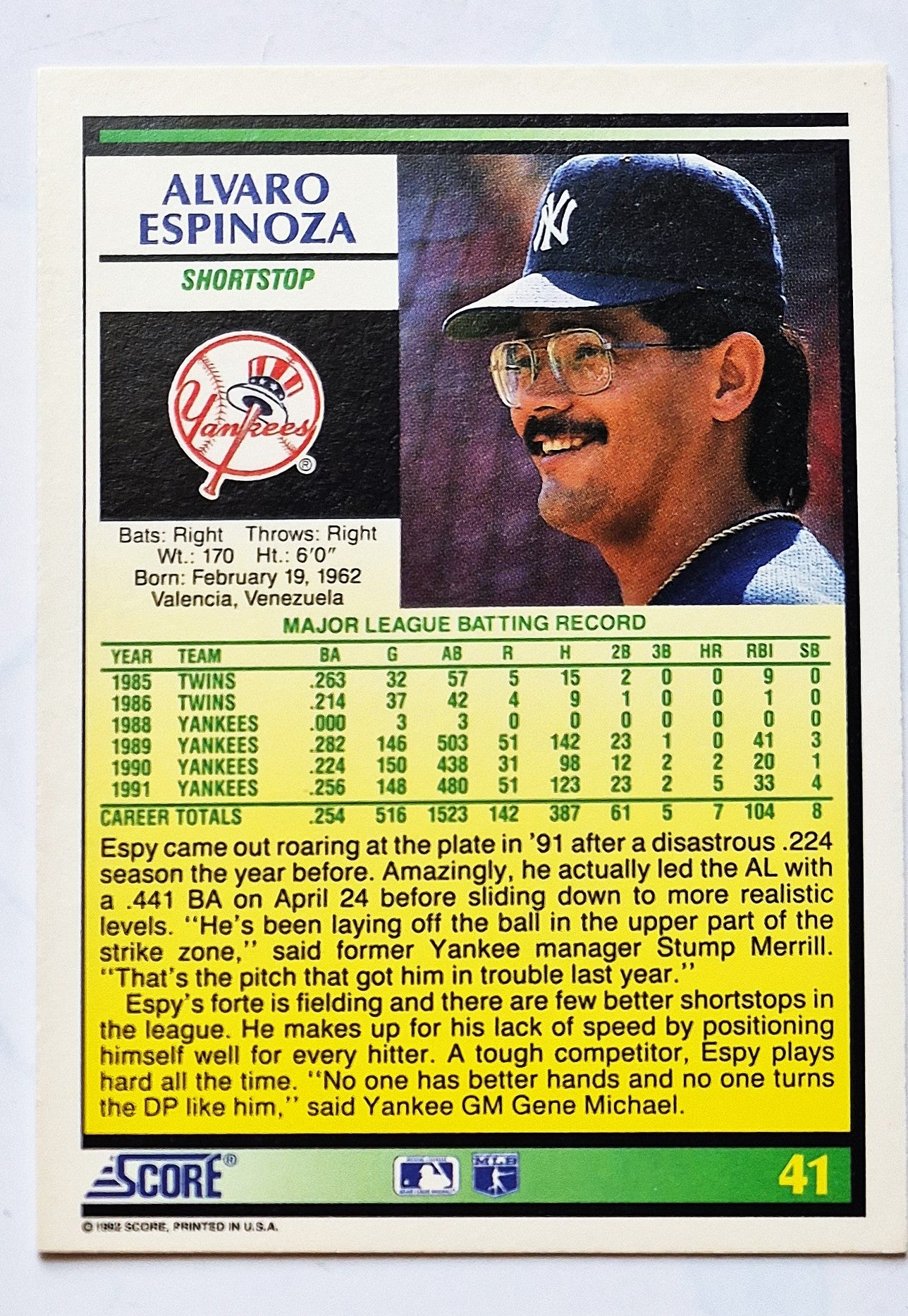 Scott Bailes California Angels Relief Pitcher 1992 Score #331 Baseballkarte (Exzellent)