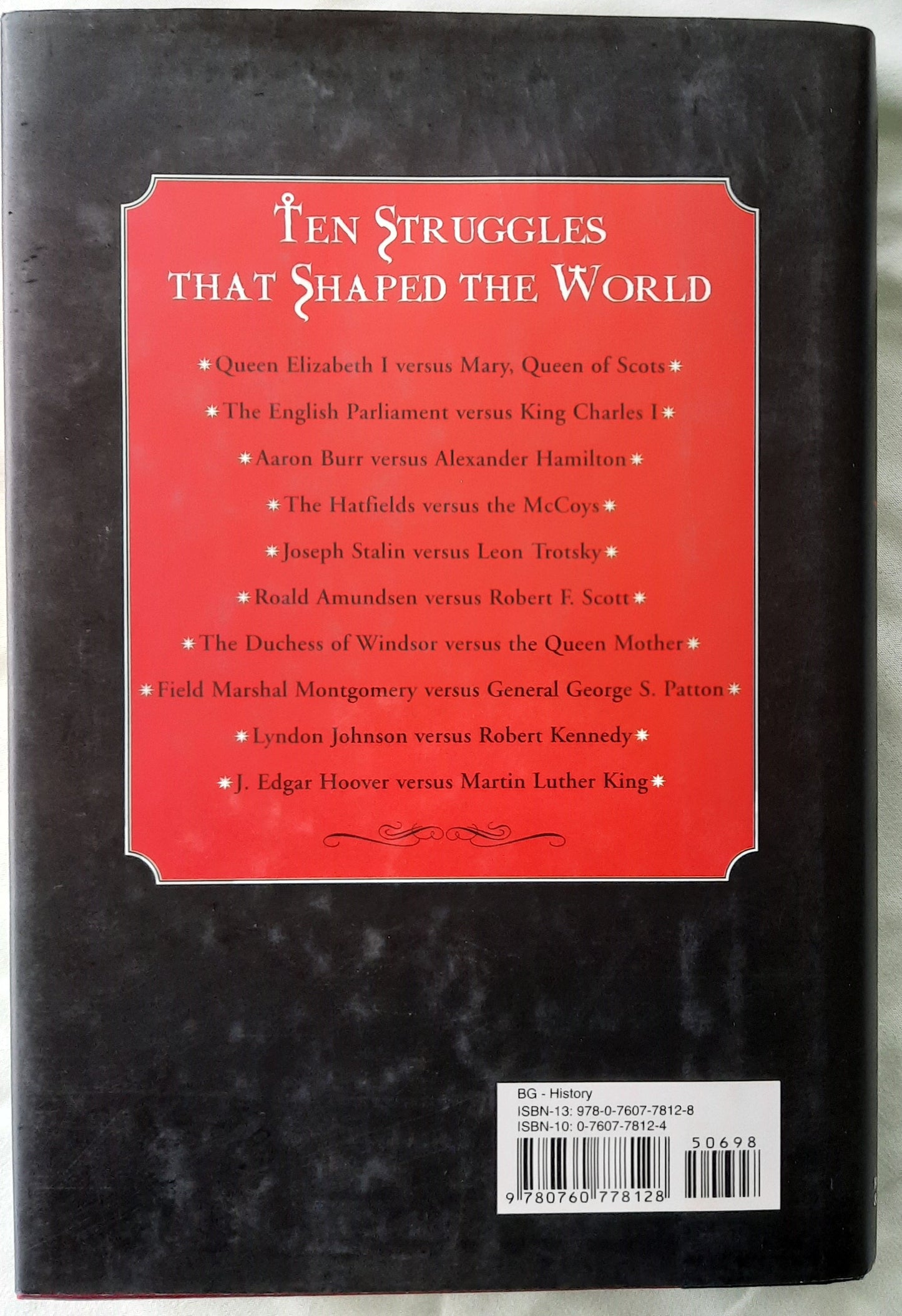 Great Feuds in History: Ten Struggles that Shaped the World by Colin Evans (Very good, 2001, HC, 242 pages, Barnes & Noble)