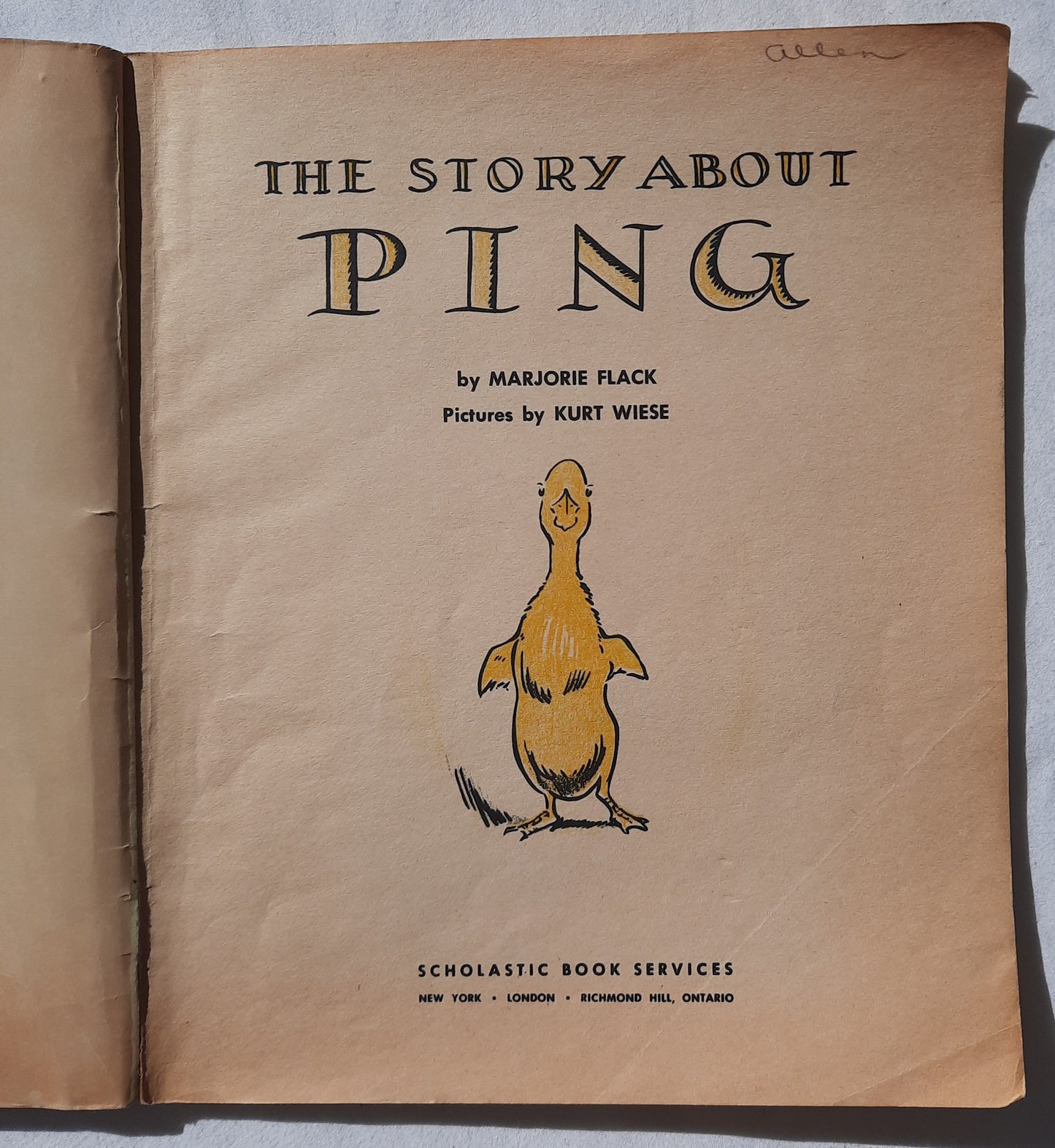 The Story About Ping by Marjorie Flack; Kurt Wiese (Good, 1966, Pbk, 40 pages, Scholastic)