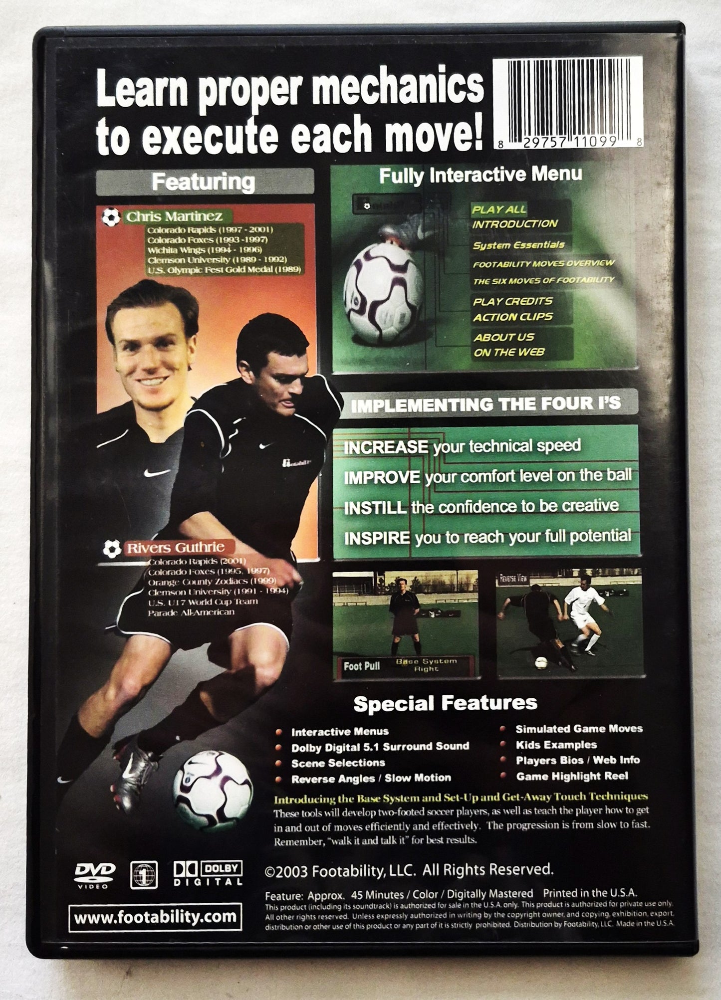 Soccer Technical Footwork System: Footability by Rivers Guthrie; Chris Martinez (Sehr gut, 2003, Southpaw Multimedia)