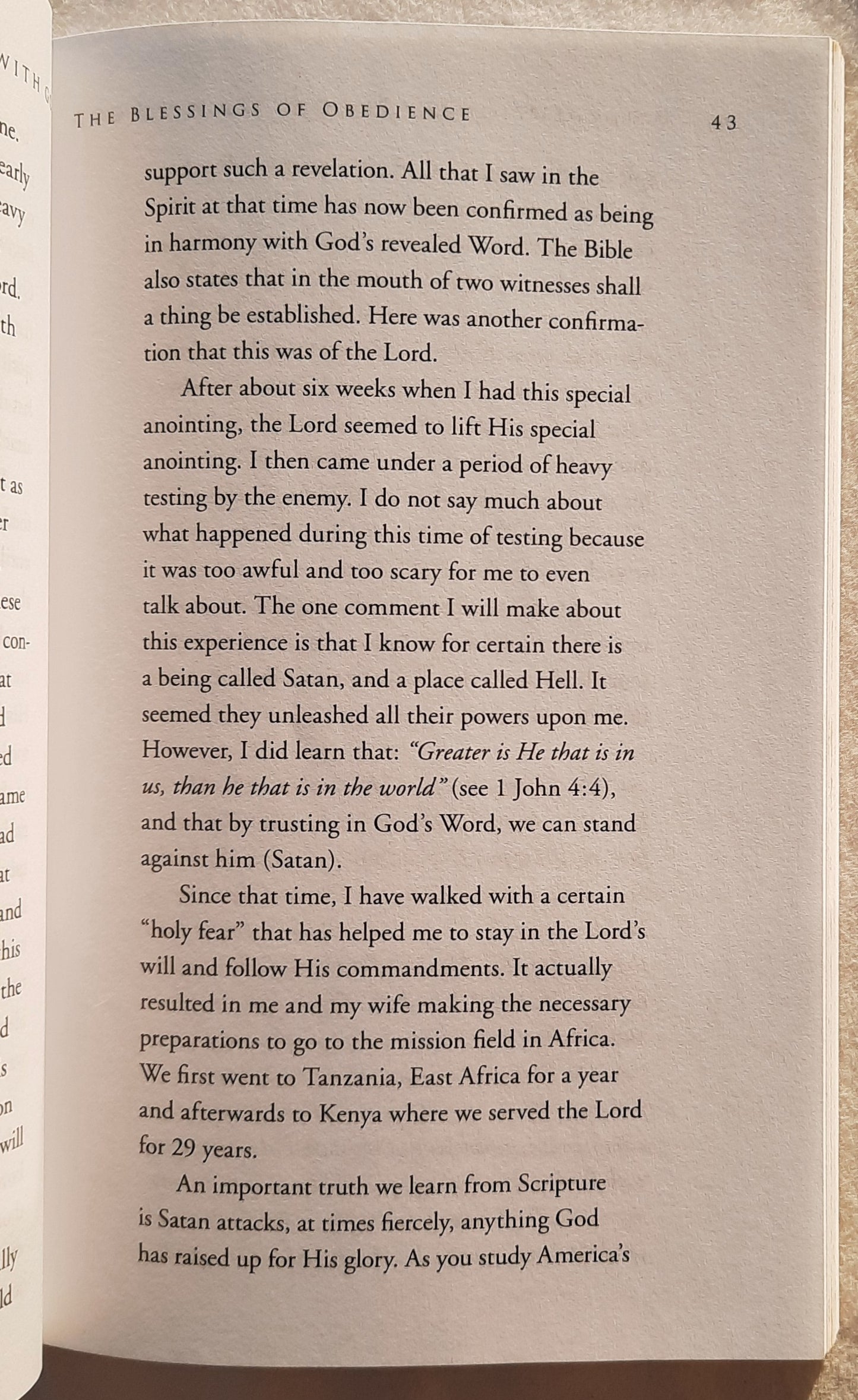 The Blessings of Obedience by Bob Fraley (Very good, 2010, Pbk, 195 pages, Christian Life Outreach)