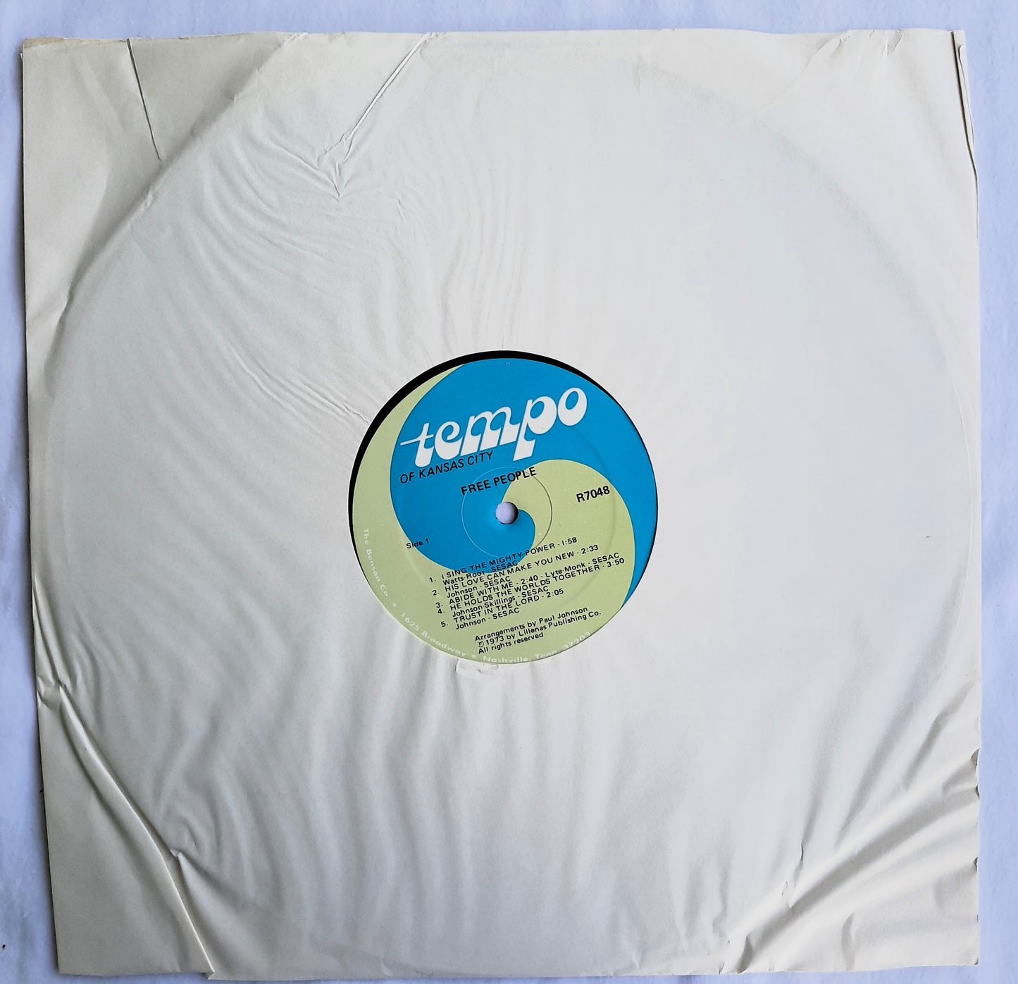 Tempo of Kansas City Free People Christian LP Vinyl Record (R7048, Very Good, 1973, Impact Records)