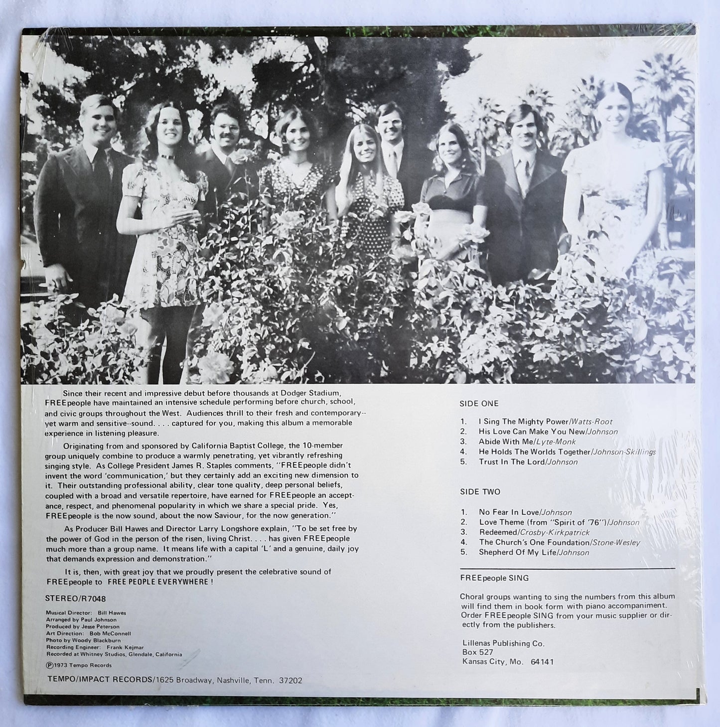 Tempo of Kansas City Free People Christian LP Vinyl Record (R7048, Very Good, 1973, Impact Records)