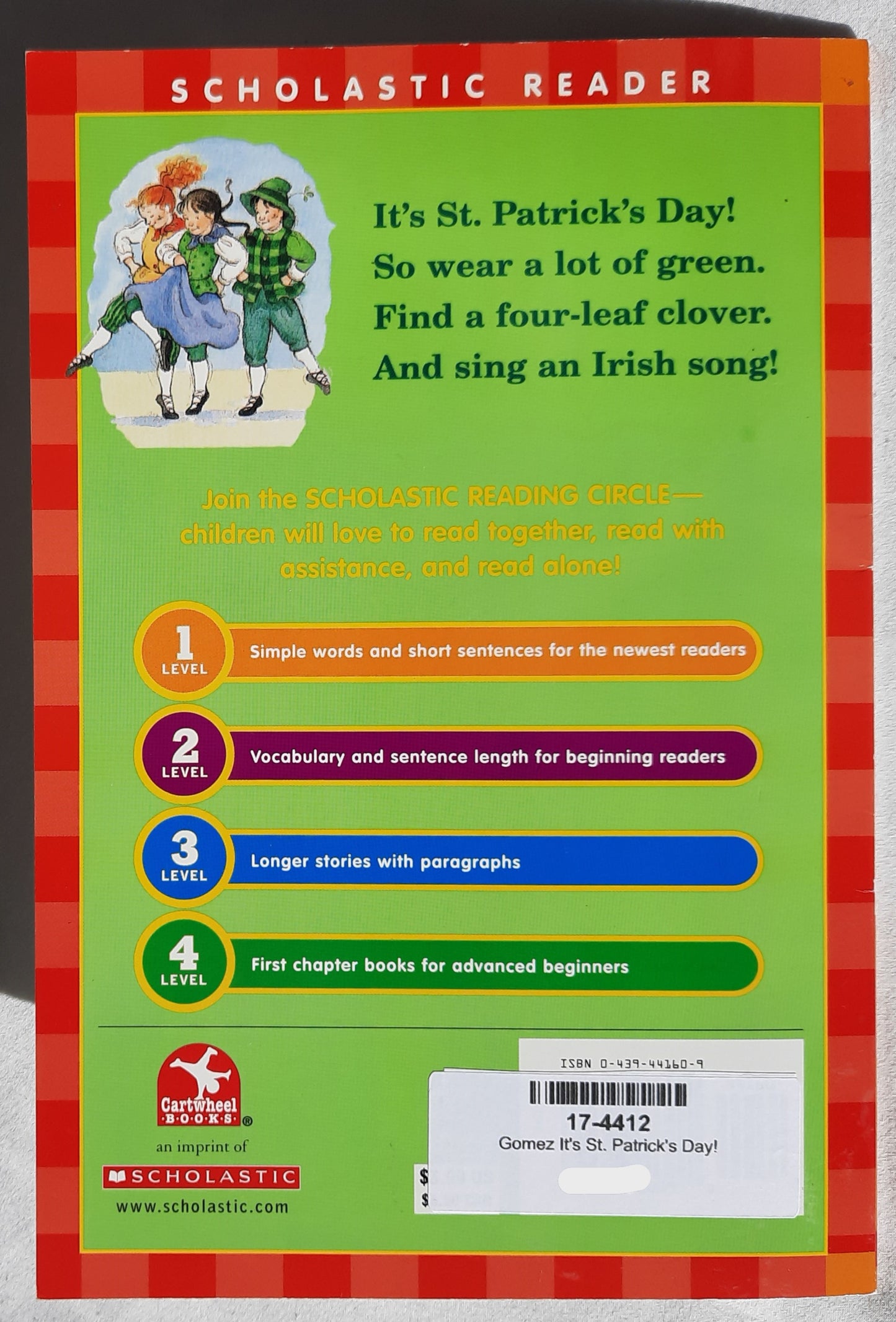 It's St. Patrick's Day! by Rebecca Gomez (Very good, 2004, Pbk, 32 pages, Scholastic Level 1 Reader)