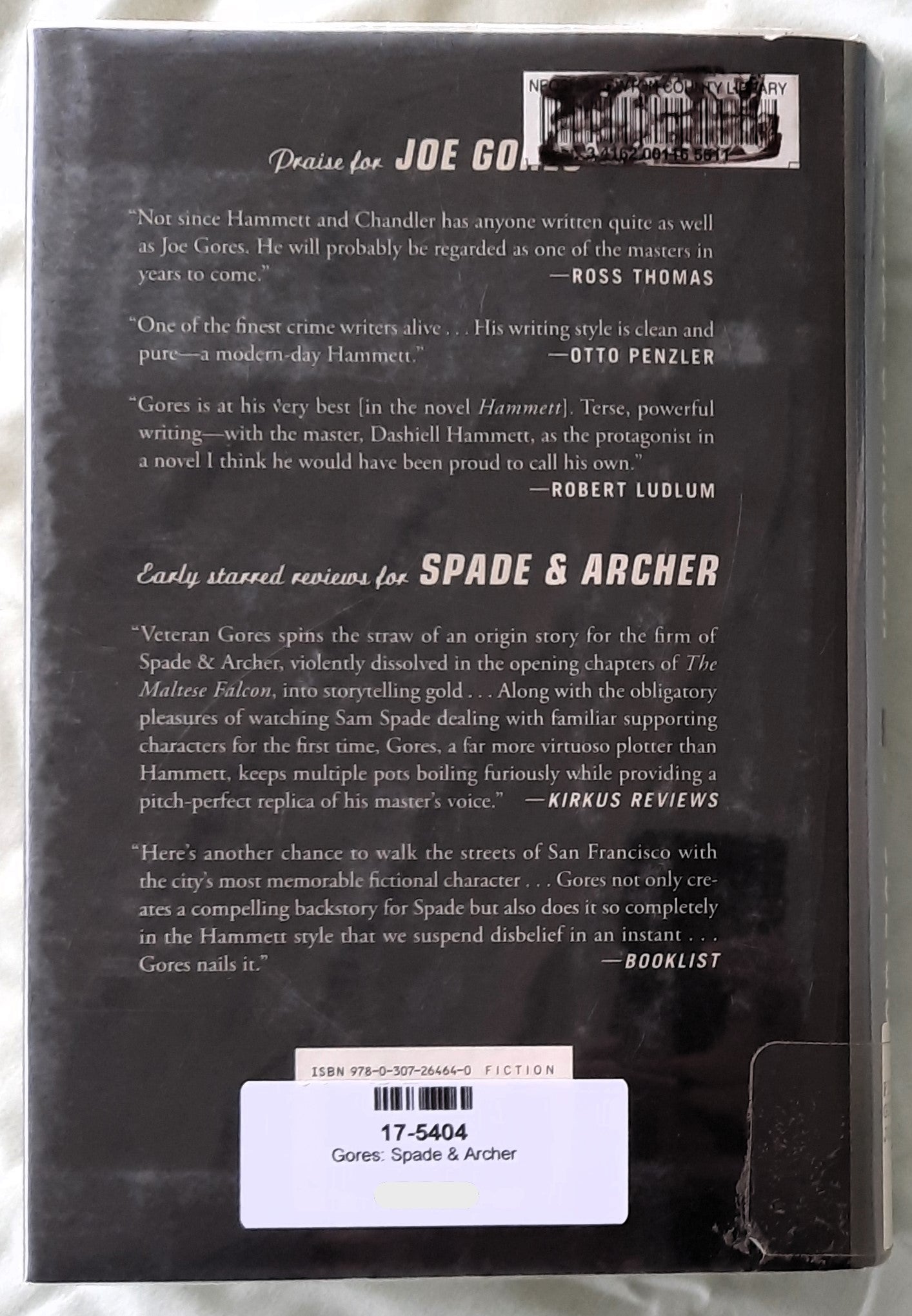 Spade & Archer by Joe Gores (Prequel to The Maltese Falcon, Good, 2009, HC, 337 pages, Alfred A. Knopf)