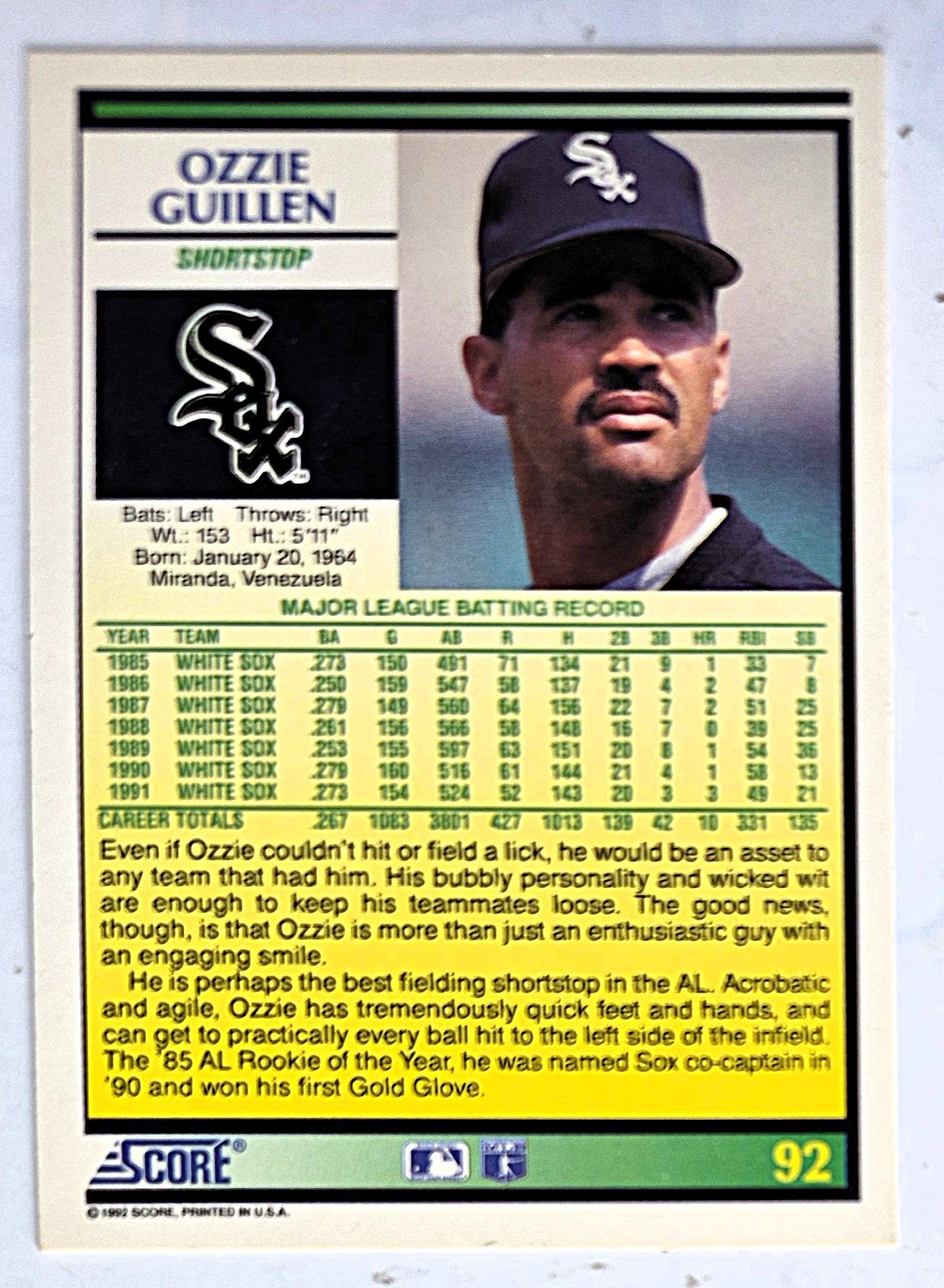 Bewertung '92 Pedro Guerrero St. Louis Cardinals First Base #376 Baseballkarte Near Mint