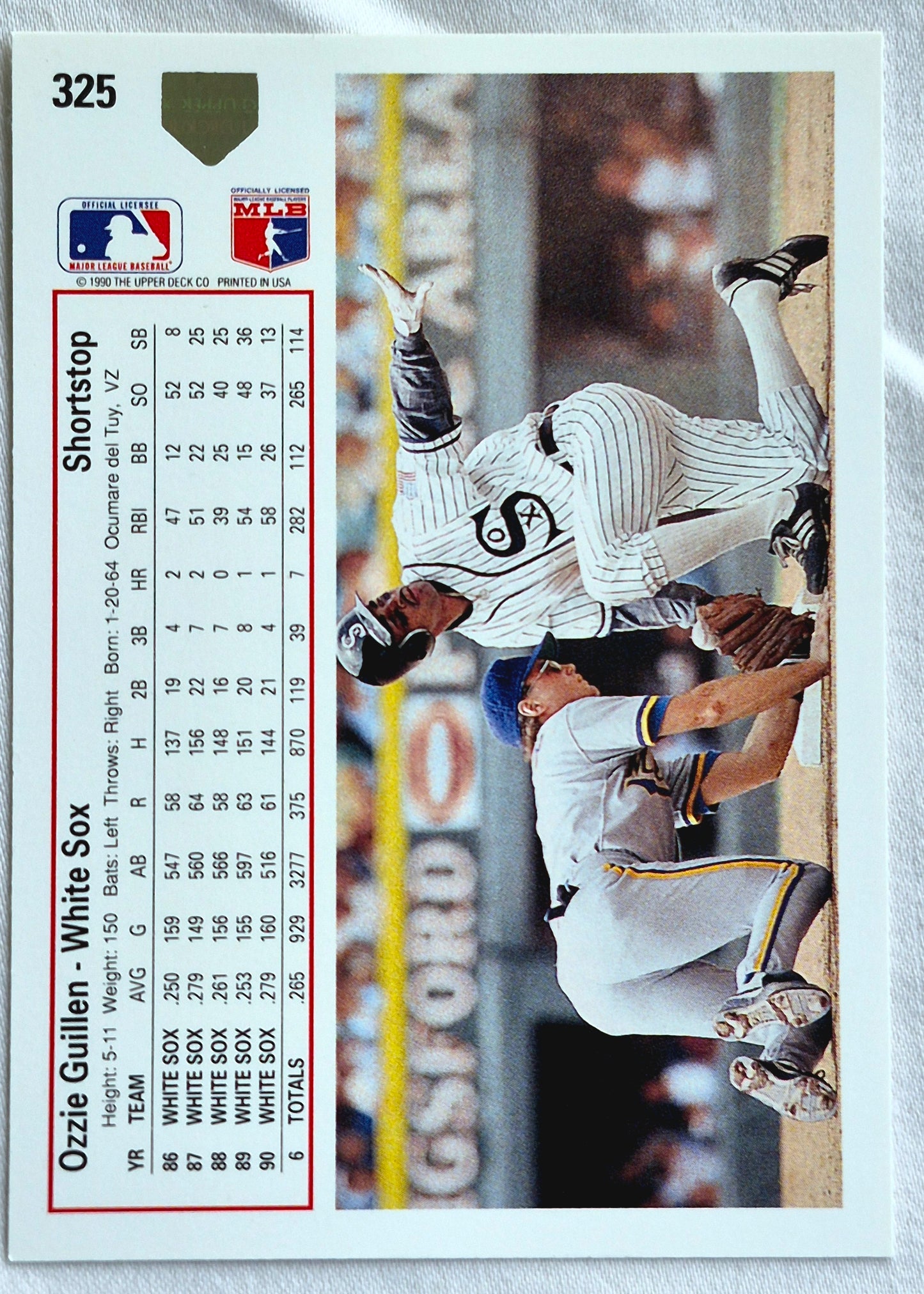 Guillen Ozzie Chicago White Sox Shortstop #325 Upper Deck 1991 Baseball Card