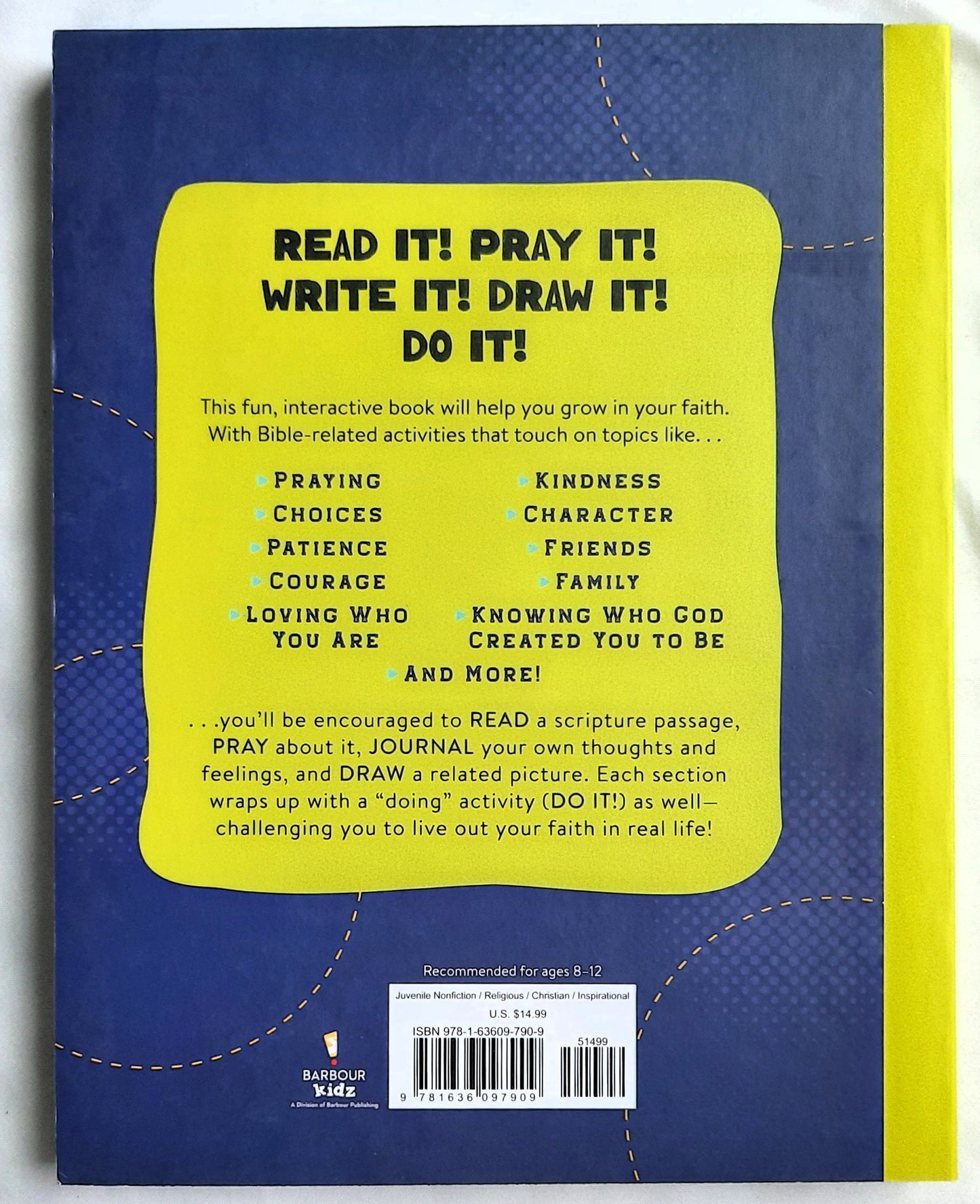 Read It! Pray It! Write It! Draw It! Do It! A Faith-Building Activity Book for Pre-Teen Boys by Glenn Hascall (New, 2024, HC, 192 pages, Barbour Kidz)