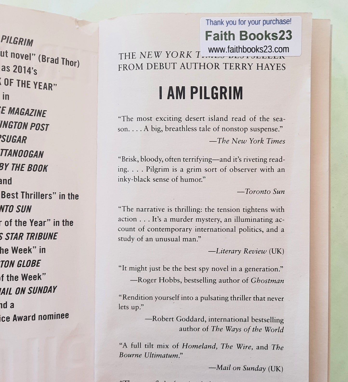 I Am Pilgrim by Terry Hayes (Very good, 2015, Pbk, 791 pages, Simon & Schuster)
