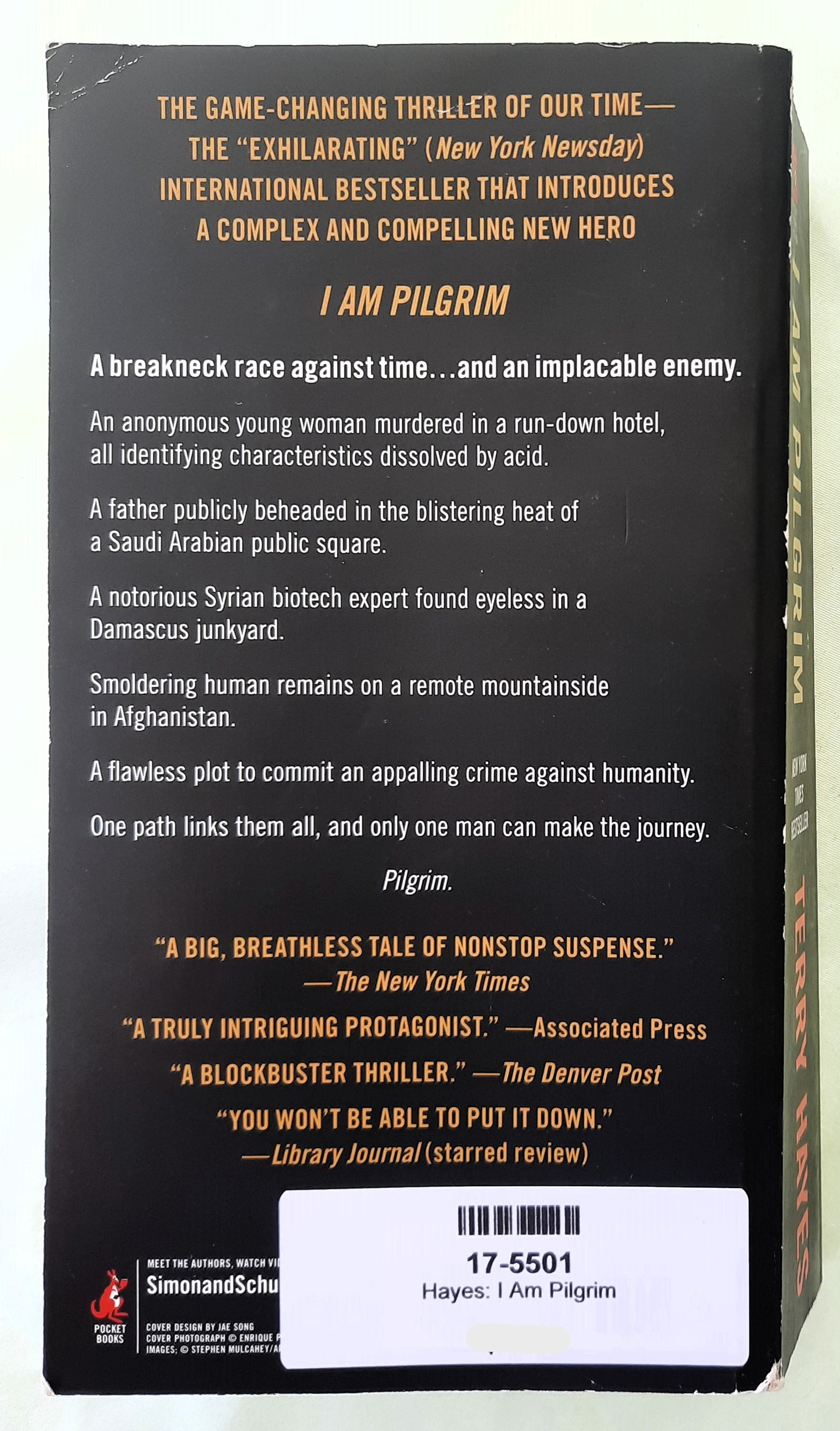 I Am Pilgrim by Terry Hayes (Very good, 2015, Pbk, 791 pages, Simon & Schuster)