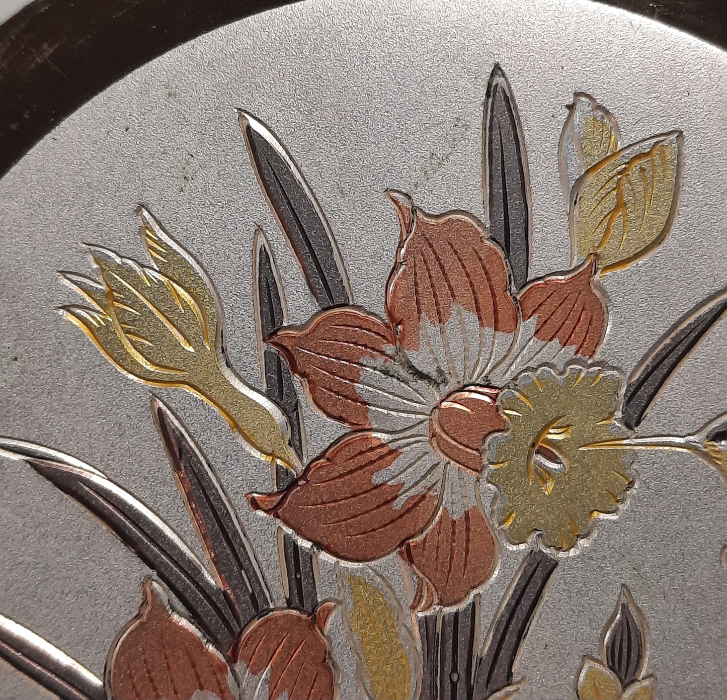 Designed Himark Gift Ware 6" Chokin Decorative Plate with Hummingbird 24K Gold Trim (Very Good)