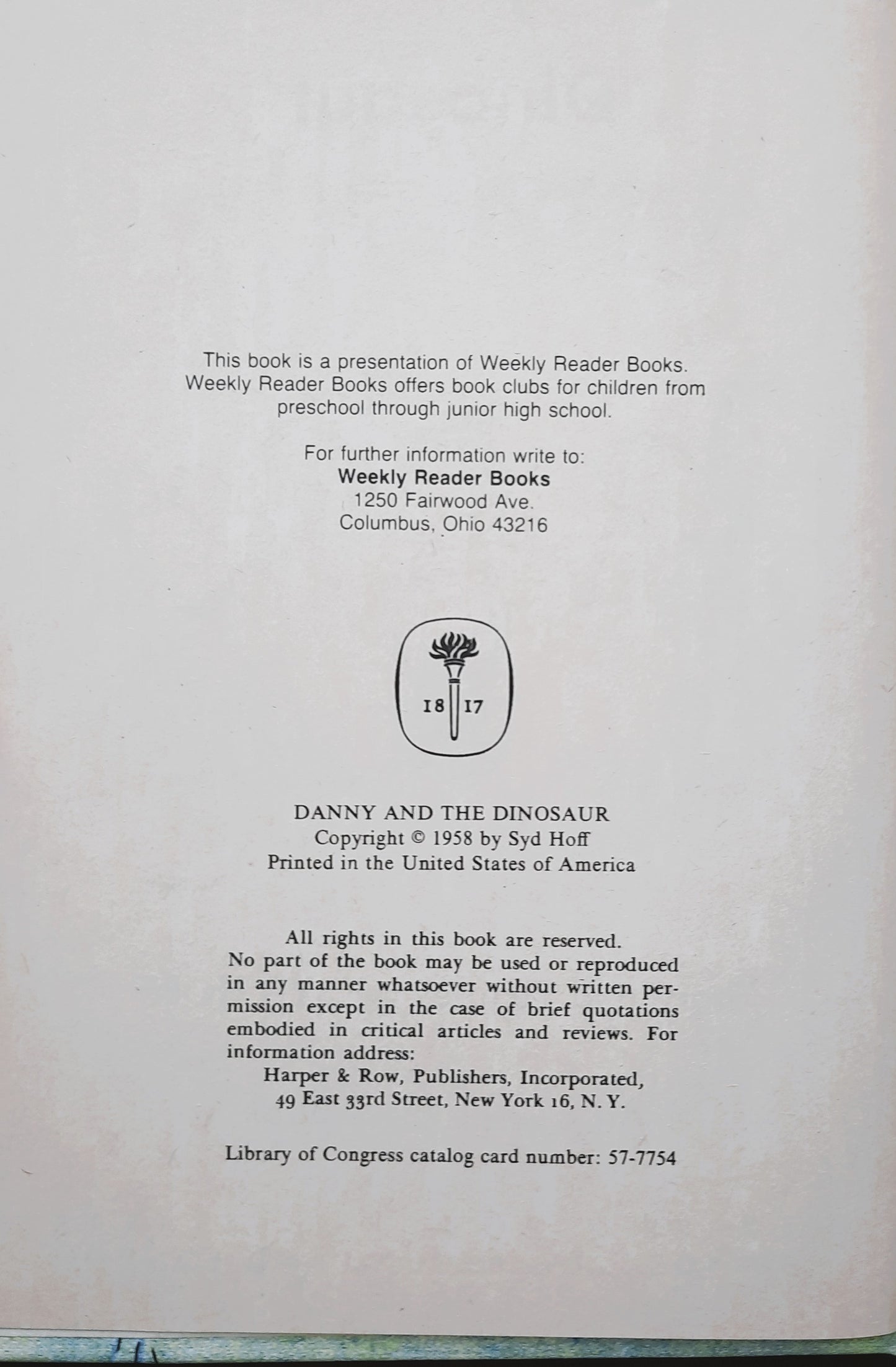 Danny and the Dinosaur by Syd Hoff (Good, 1958, HC, 64 pages, Weekly Reader Books)