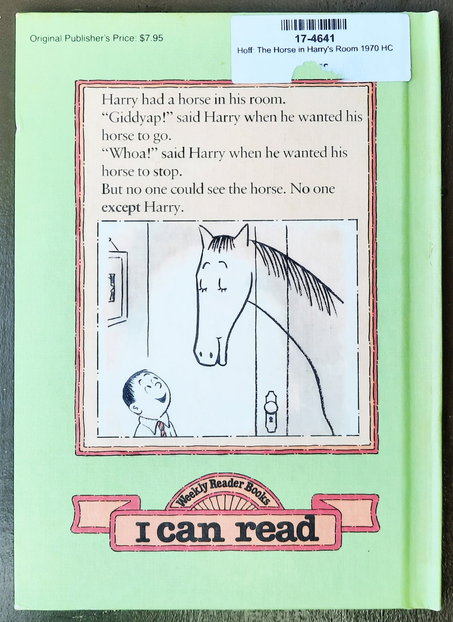 The Horse in Harry's Room by Syd Hoff (Good, 1970, HC, 64 pages, Weekly Reader Books)