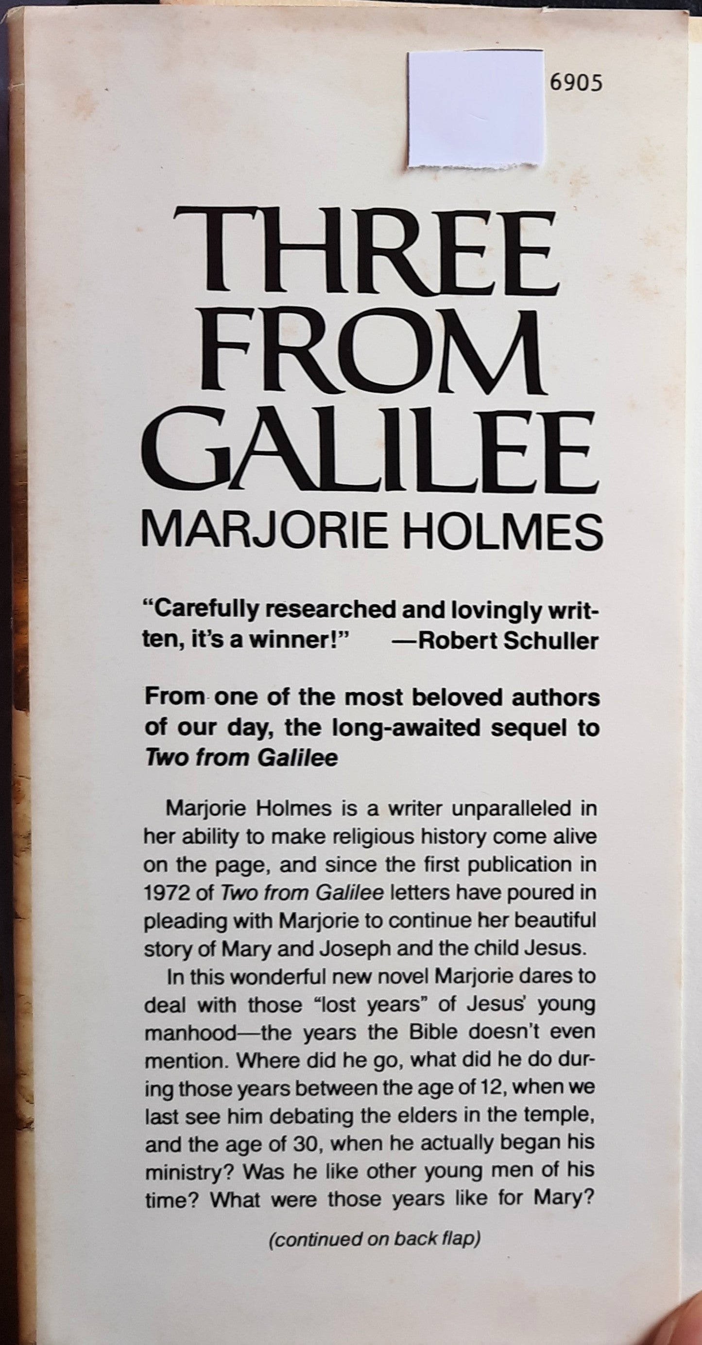 Three From Galilee: The Young Man From Nazareth by Marjorie Holmes (Very Good, 1985, HC, 230 pages, Harper & Row)