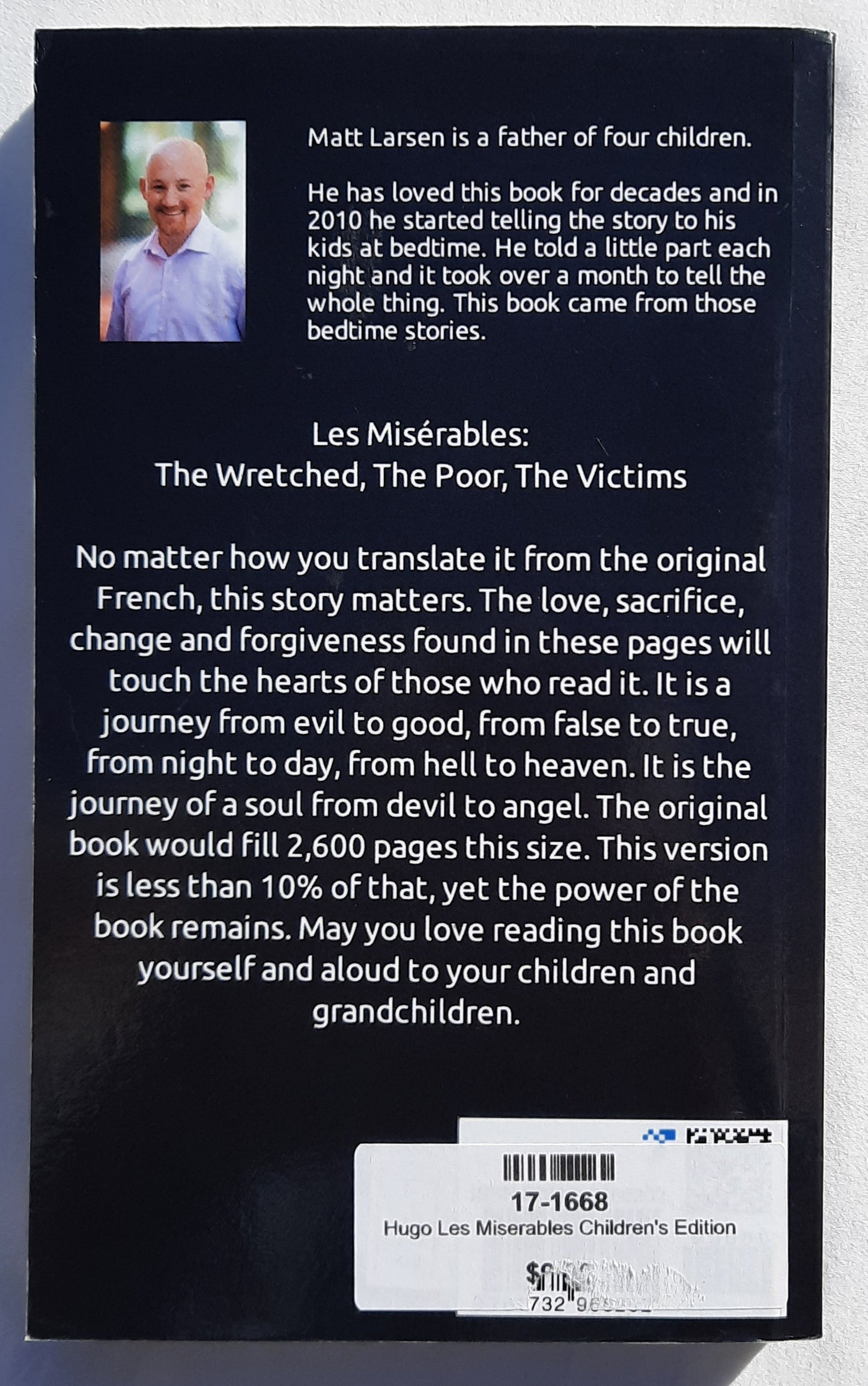 Les Misérables Children's Edition by Victor Hugo; Matt Larsen (Very good, 2019, Pbk, 233 pages)