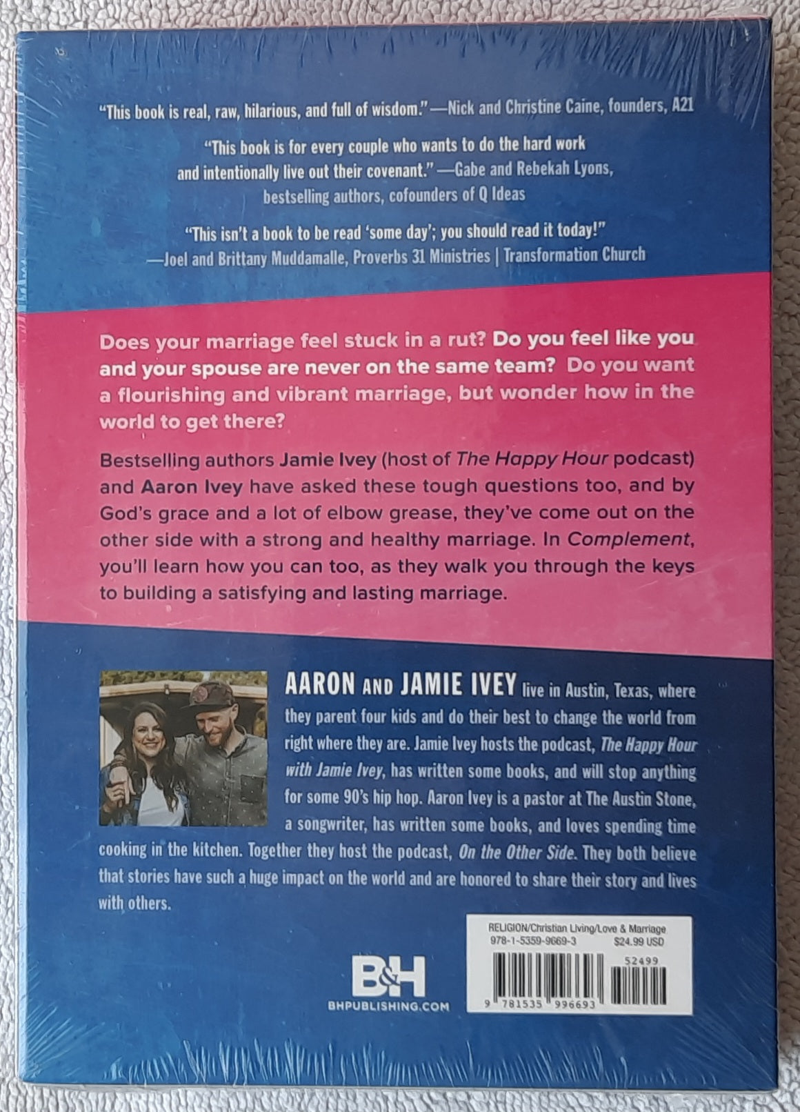 Complement: The Surpising Beauty of Choosing Together Over Separate in Marriage by Aaron & Jamie Ivey (New SET, 2021, Pbk, 256 pages, B&H Publishing)