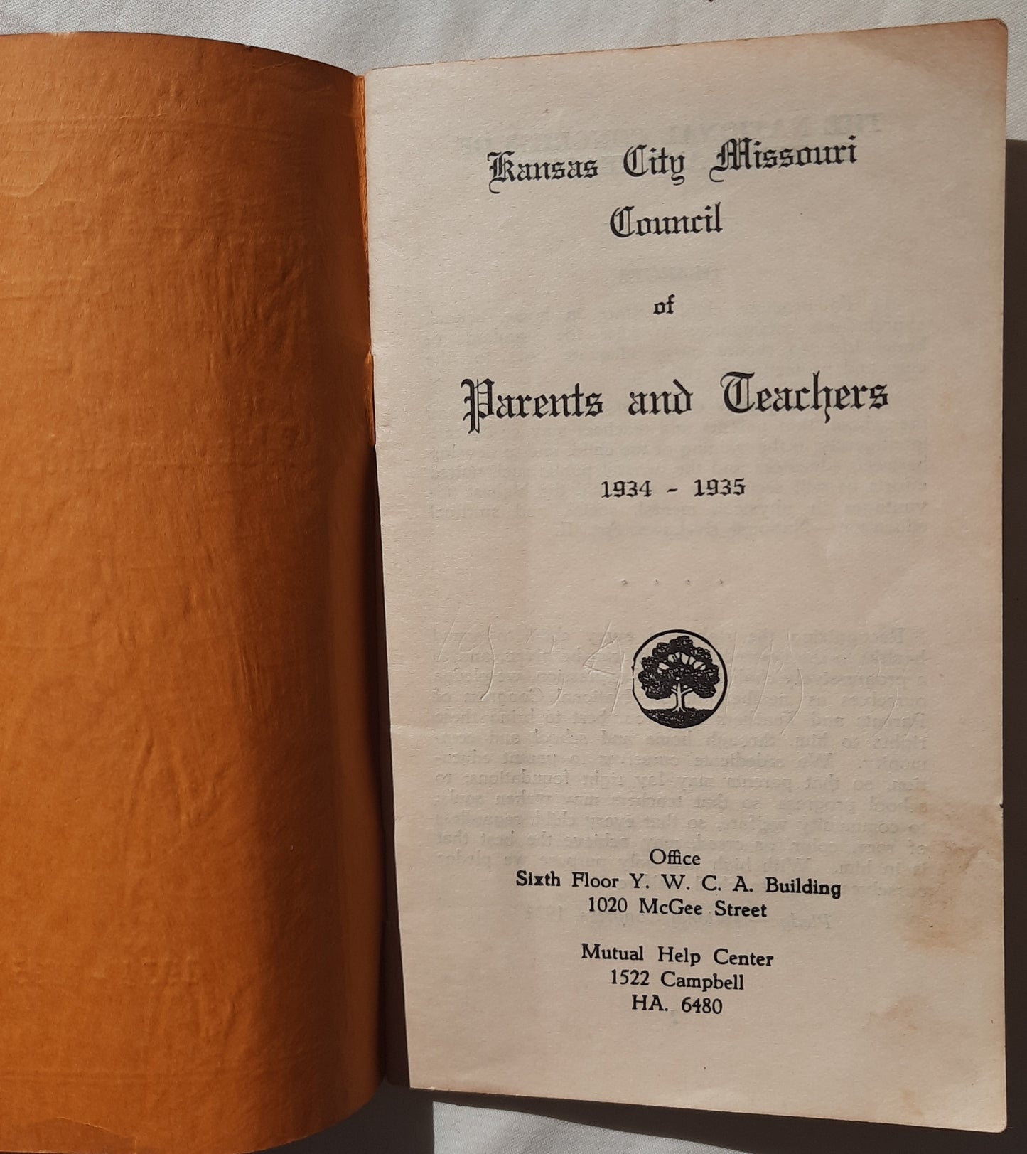Kansas City Missouri Council of Parents and Teachers 1934-1935 (Good, Pbk, 36 pages)
