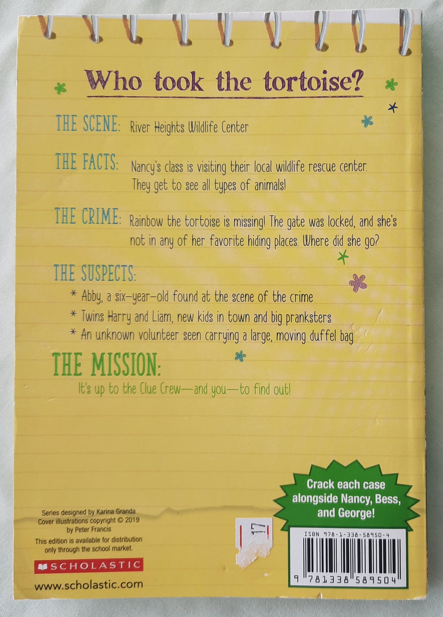 Nancy Drew Clue Book: The Tortoise and the Scare by Carolyn Keene (Very Good, 2019, Pbk, 80 pages, Scholastic)