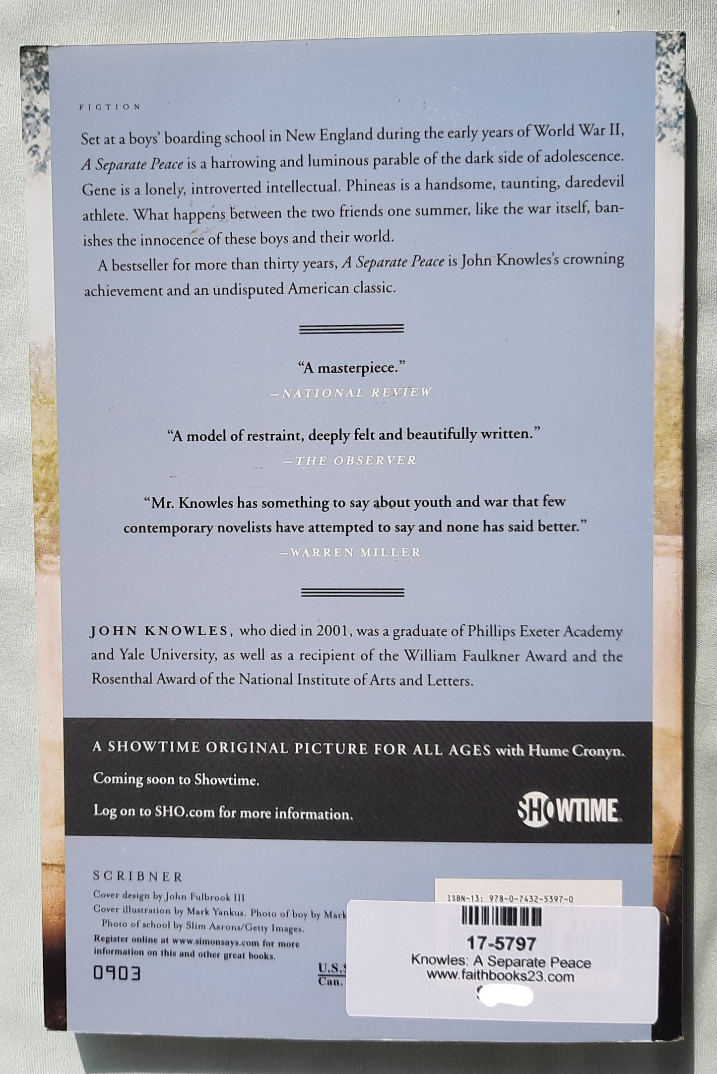 A Separate Peace by John Knowles (Very good, 1996, Pbk, 204 pages, Scribner)