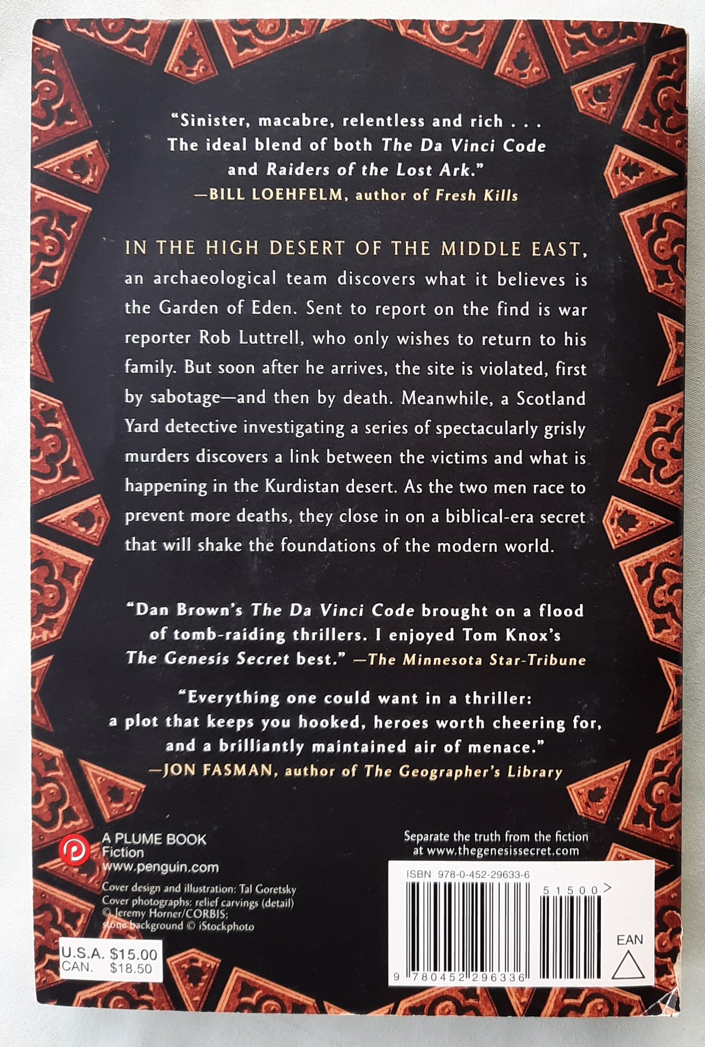 The Genesis Secret by Tom Knox (Very good, 2009, Pbk, 387 pages, Plume Books)