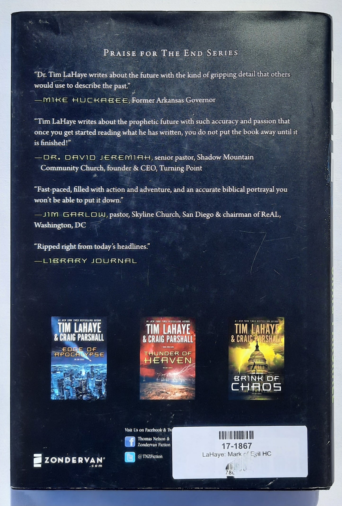 Mark of Evil von Tim LaHaye; Craig Parshall (Die End-Reihe #4, neuwertig, 2014, gebunden, 416 Seiten, Zondervan)